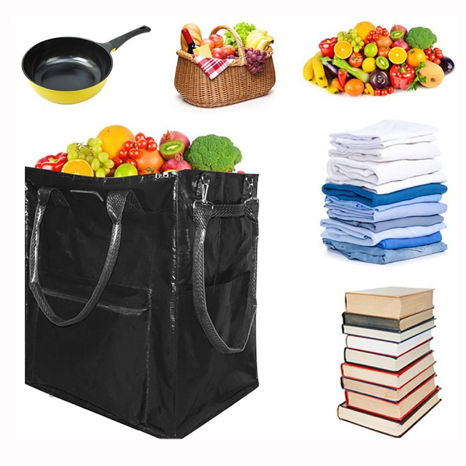 Waterproof Foldable Shopping Bag W/ Wheels 6