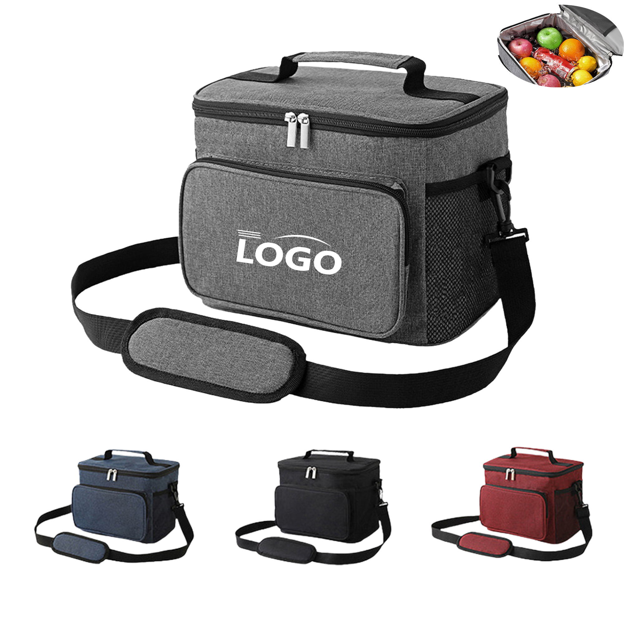 Portable Lunch Cooler with Mesh Pocket 3