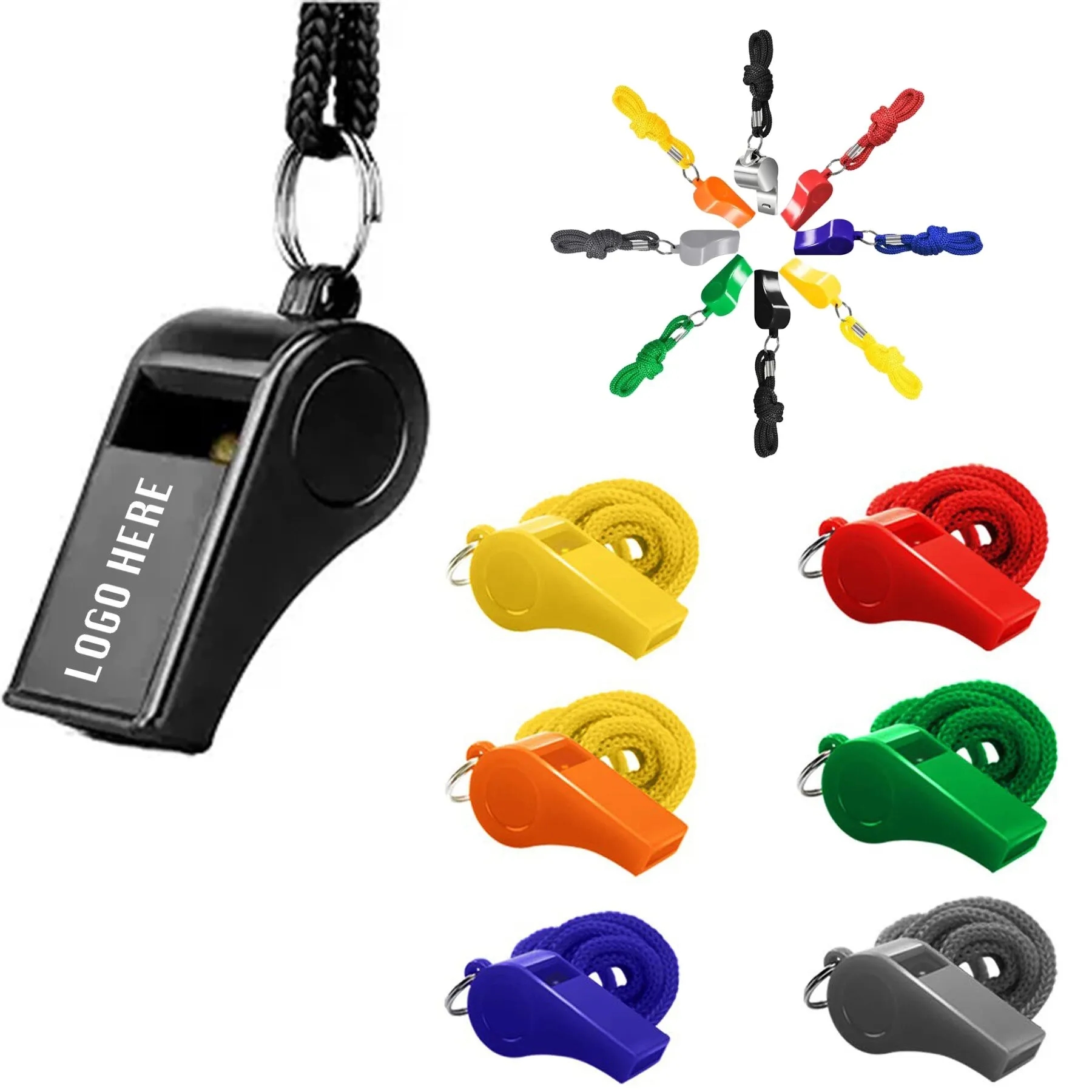 Colorful Emergency Whistle with Lanyard 1