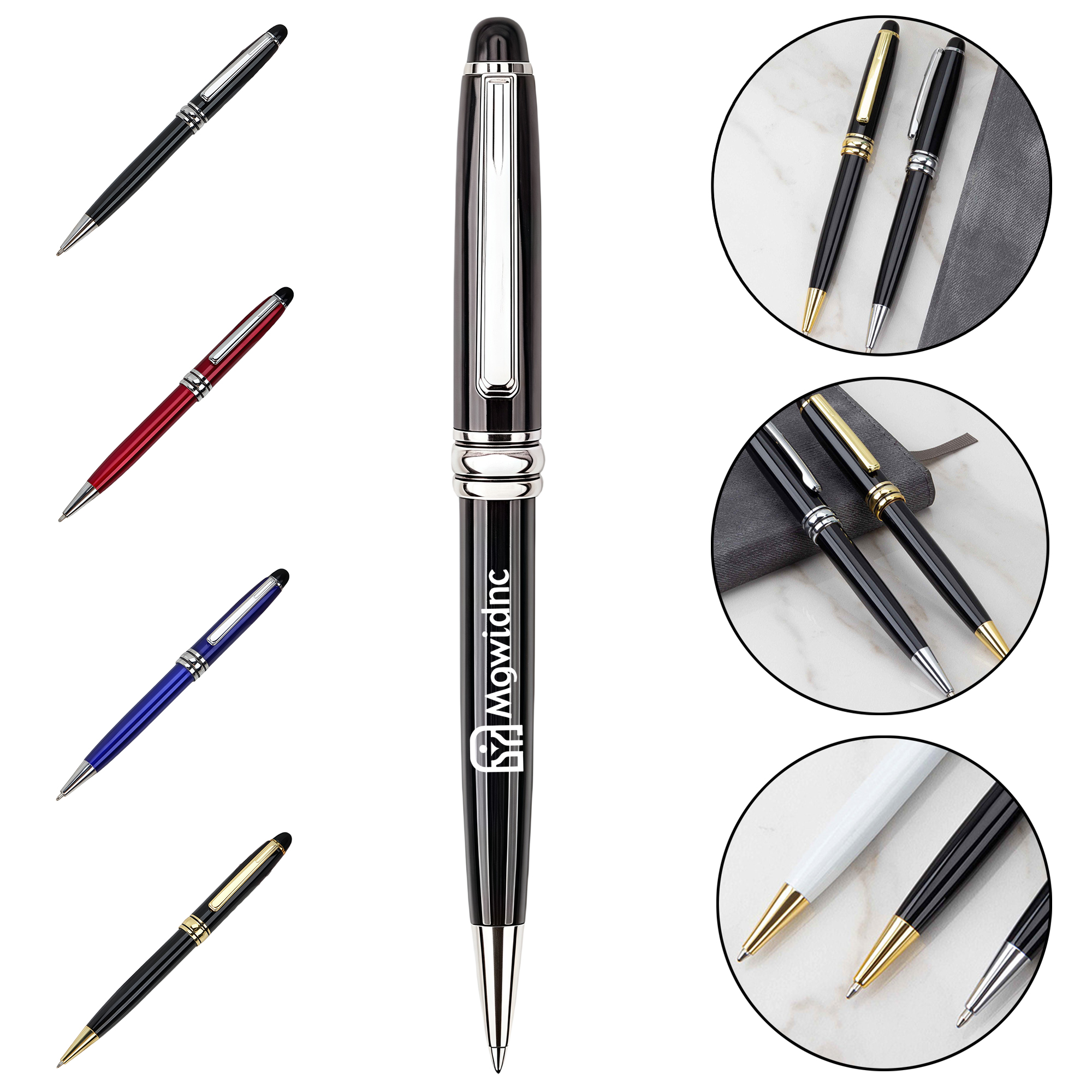 Premium Advertising Gift Metal Ballpoint Pen for Hotel Business Conference - Black