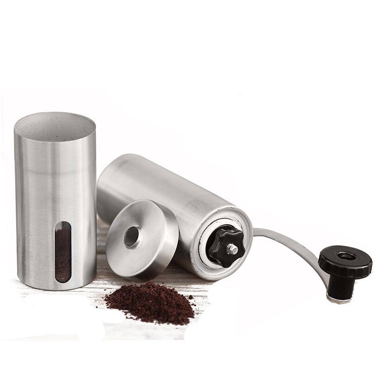 Stainless steel hand-cranked coffee grinder 1
