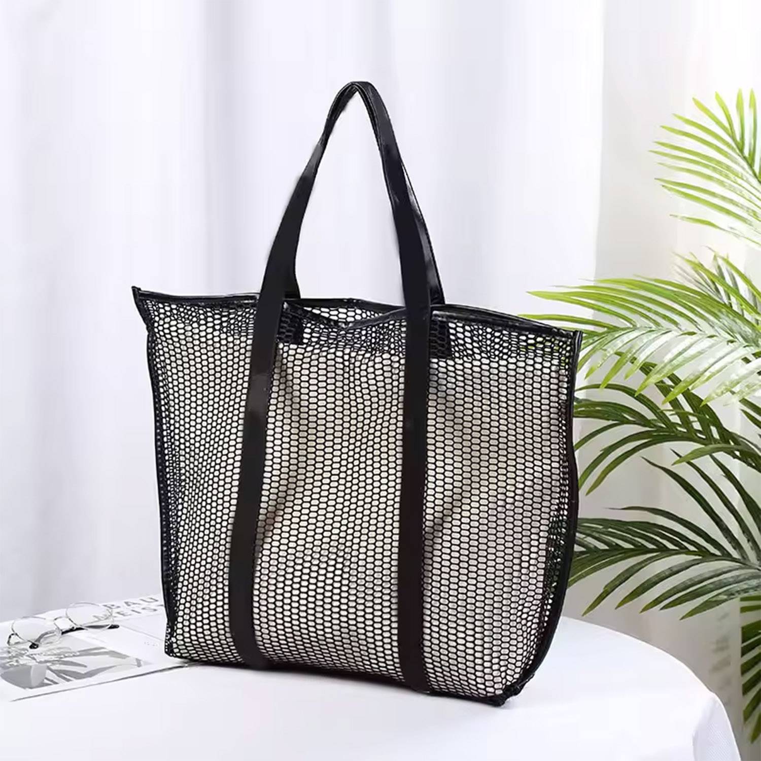 Women Mesh Bag Beach Tote 3