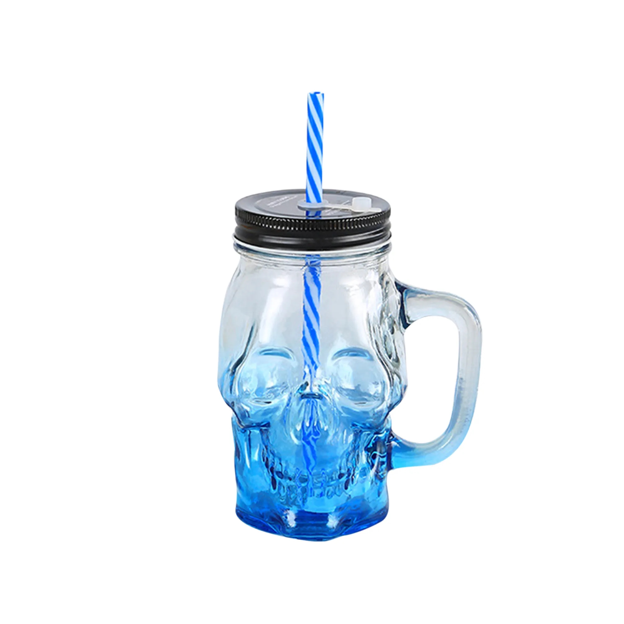 Creative glass cup with lid and straw 17OZ 3