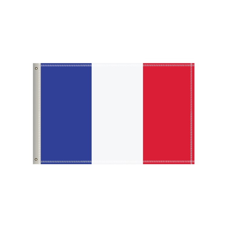 National Flag, France, Double-Sided - 36"W x 24"H 1