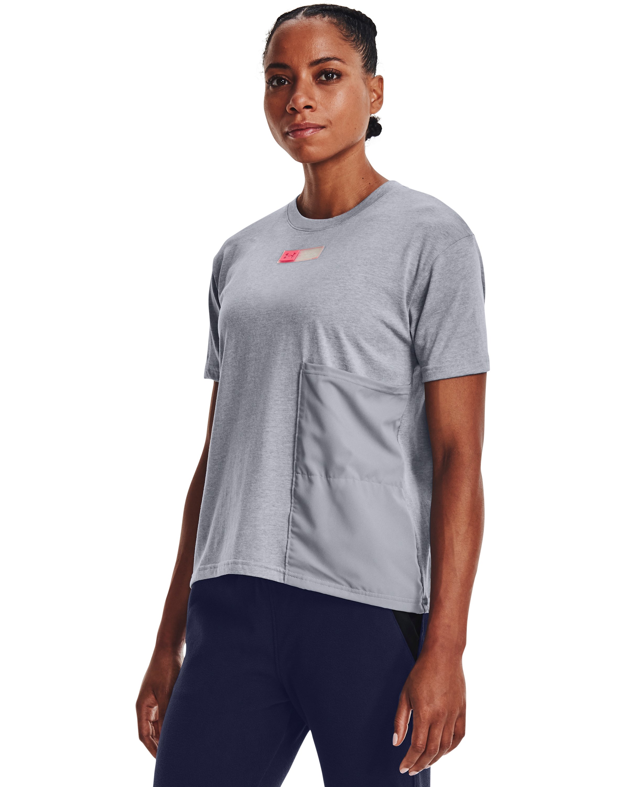 Women's UA Woven Pocket T-Shirt 3