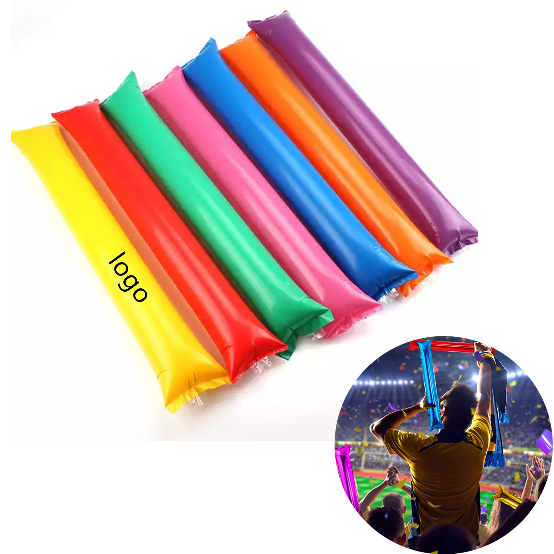Inflatable Stadium Noisemakers Bam Cheer Sticks, custom team spirit item with logo imprint 2