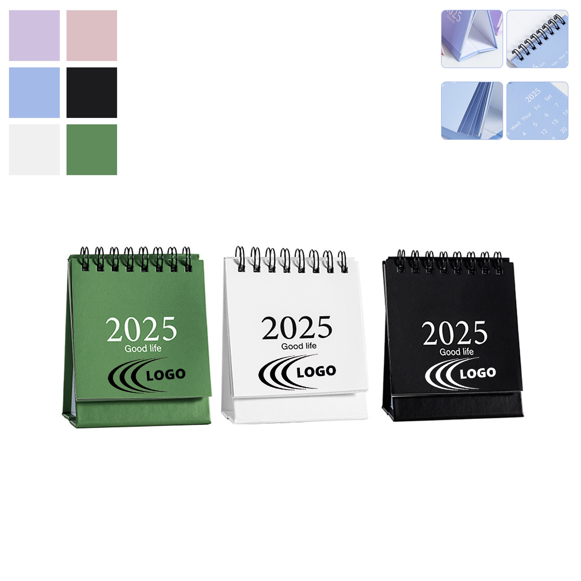 MOQ 100pcs Mini 2025 Desk Calendar 2