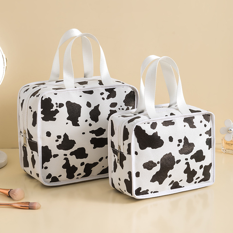 Cow Print Waterproof Toiletry Bag Cosmetic Bag 6