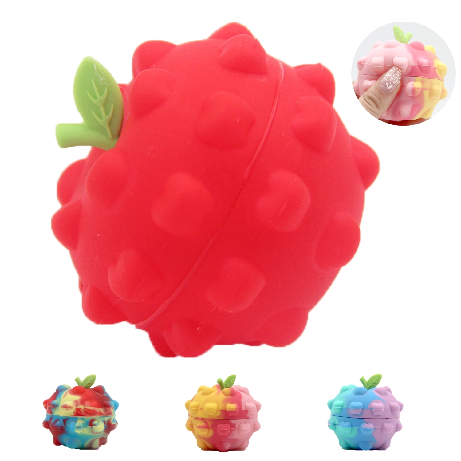 3D Apple Silicone Fidget Popper It Stress Ball 2