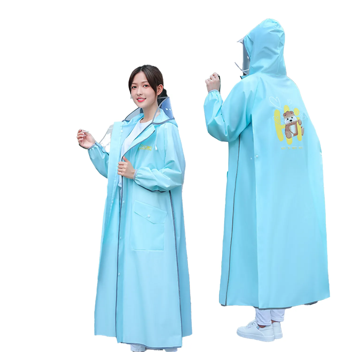 Lengthened EVA One-piece Raincoat 4