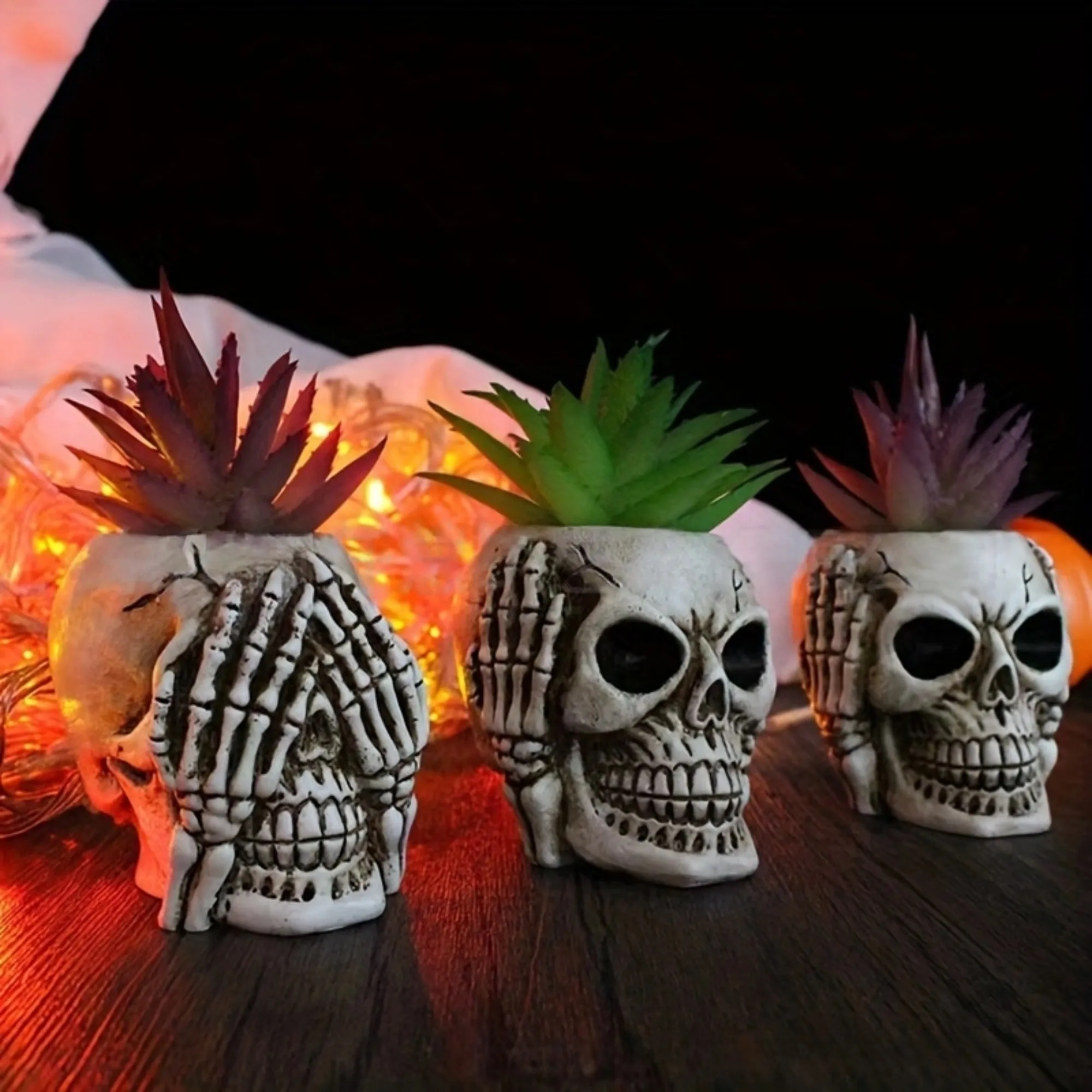 Skull Halloween Planter Flowerpot 2