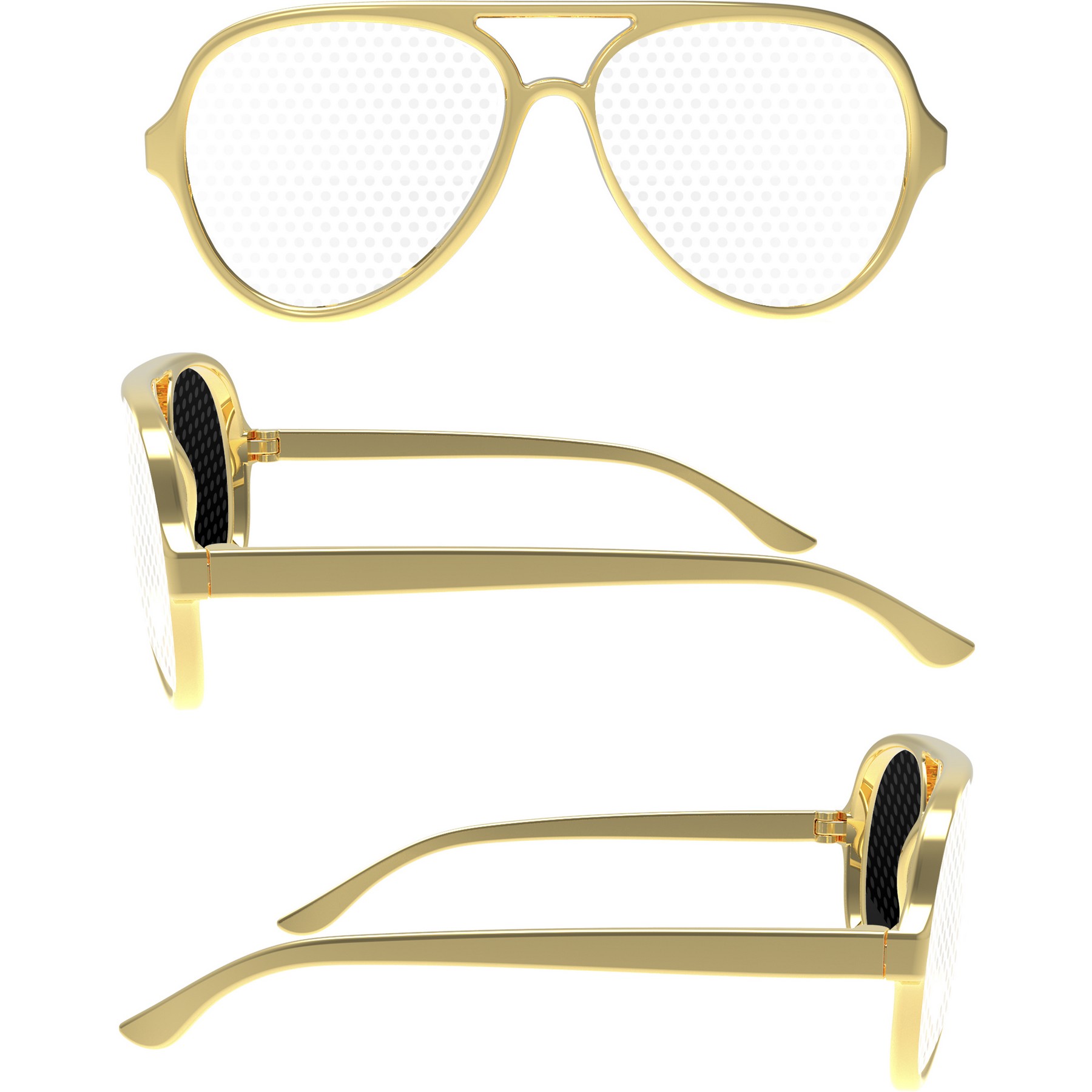 Metallic Aviator Sport Pinhole Sunglasses 6