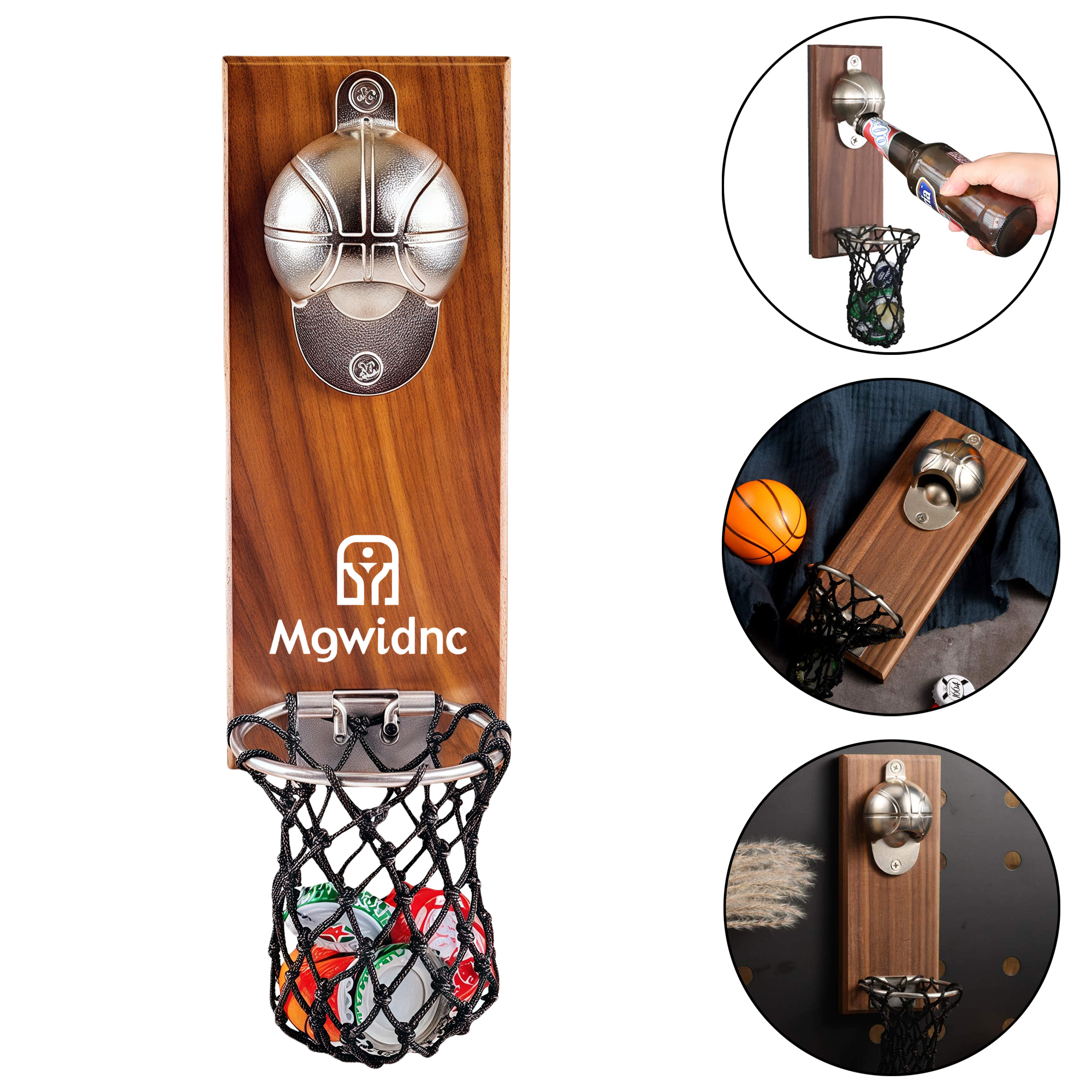 Basketball Fridge Magnet Bottle Opener Wall Mounted Beer Opener with Comfortable Grip (7.87x3.15 inc