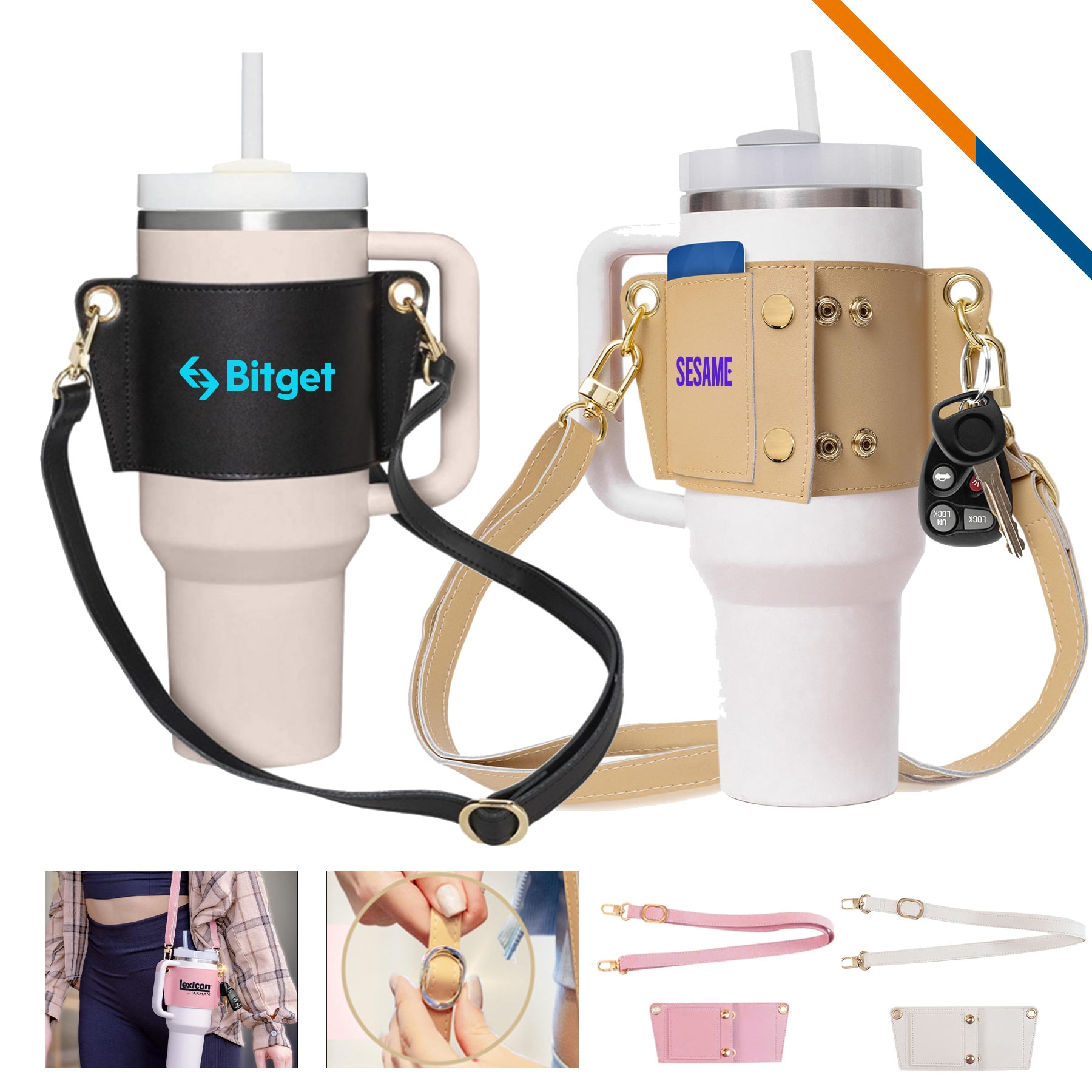 ZipChic PU Leather Water Bottle Holder 1