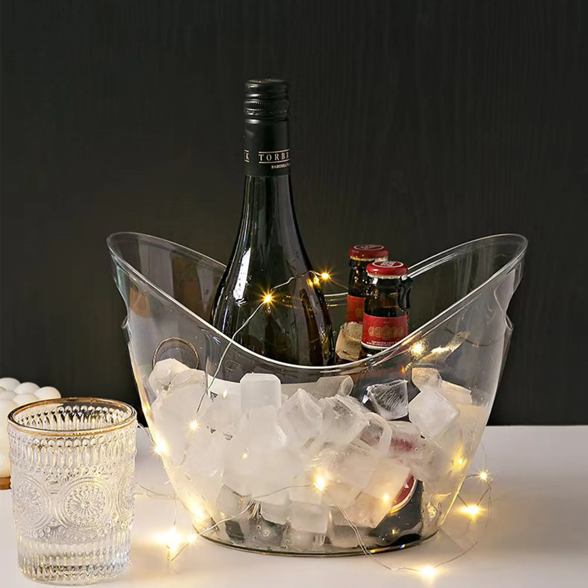 MOQ 20 Acrylic Ice Bucket 4L for Drinks & Storage 2