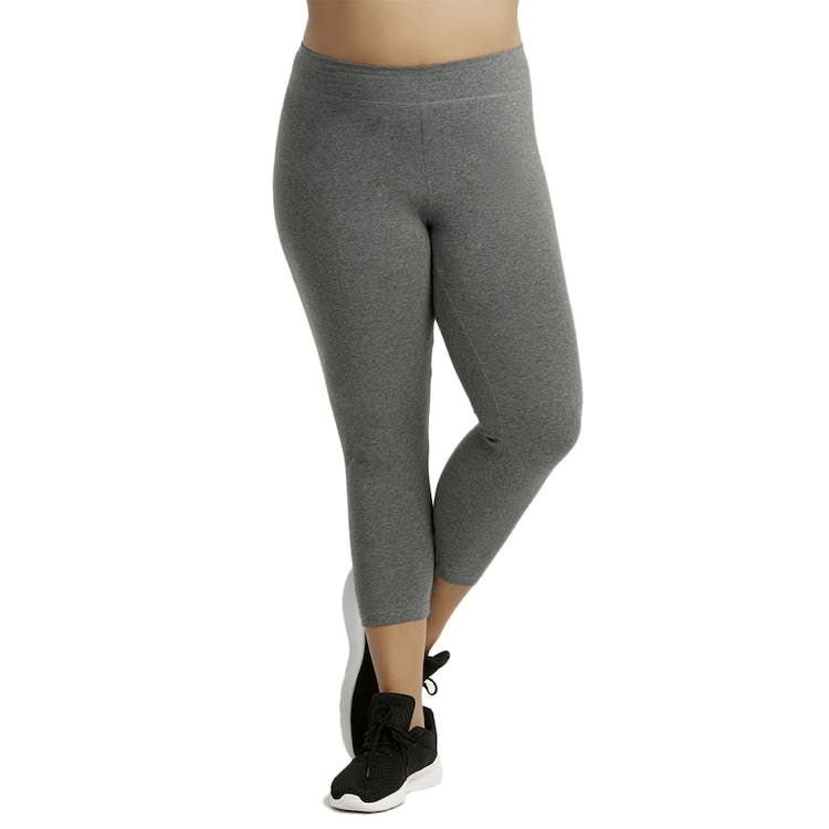 Women's Plus Size Capri Leggings - XL Heather Charcoal 2