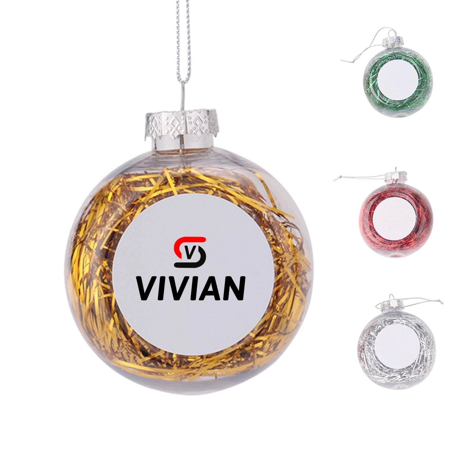 Plastic Christmas Ornament, promotional household item with logo imprint 9