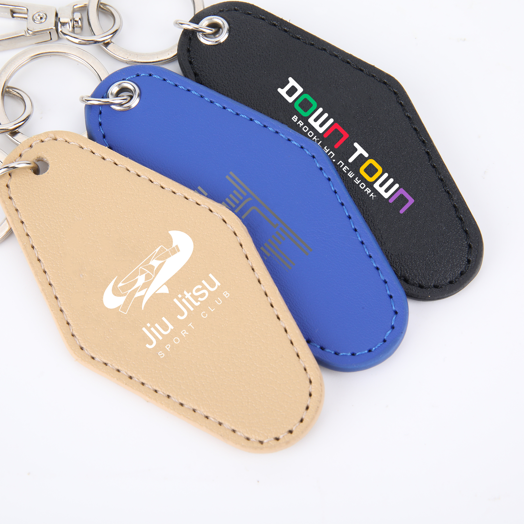 Custom Diamond-Shaped Leather Keychain 9