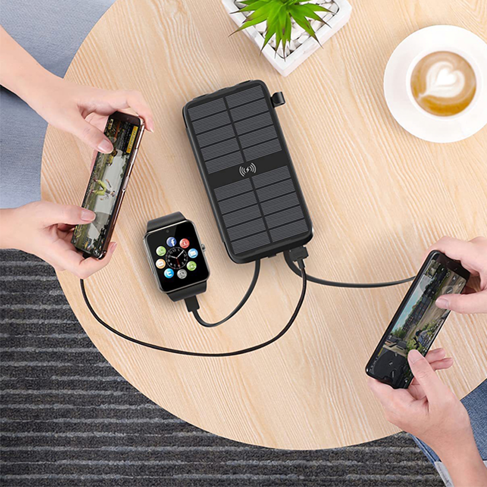 Solar Power Bank 20000mAh w/LED Flashlight 5