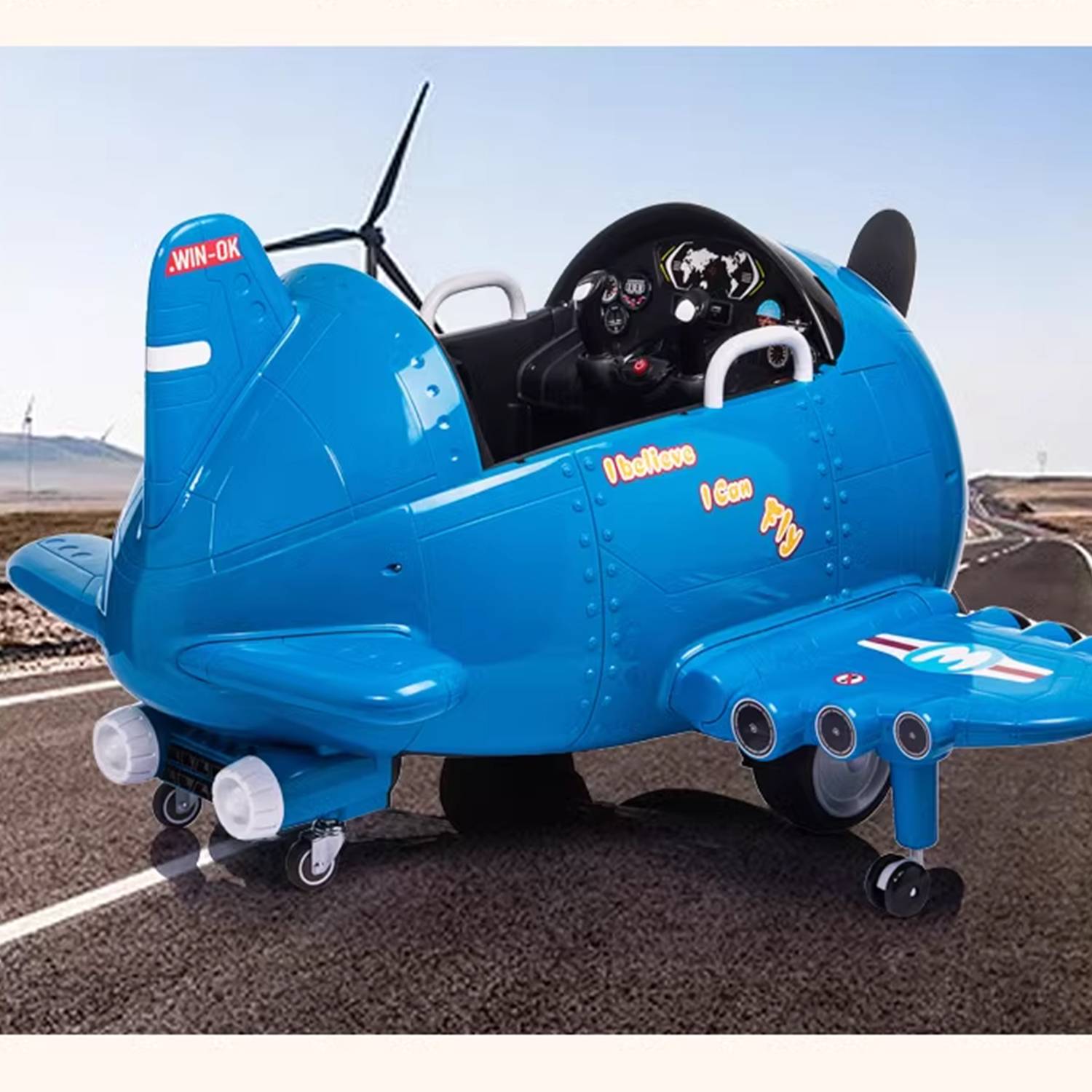 Kids Electric Ride-On Airplane Car Remote Control Toy 2