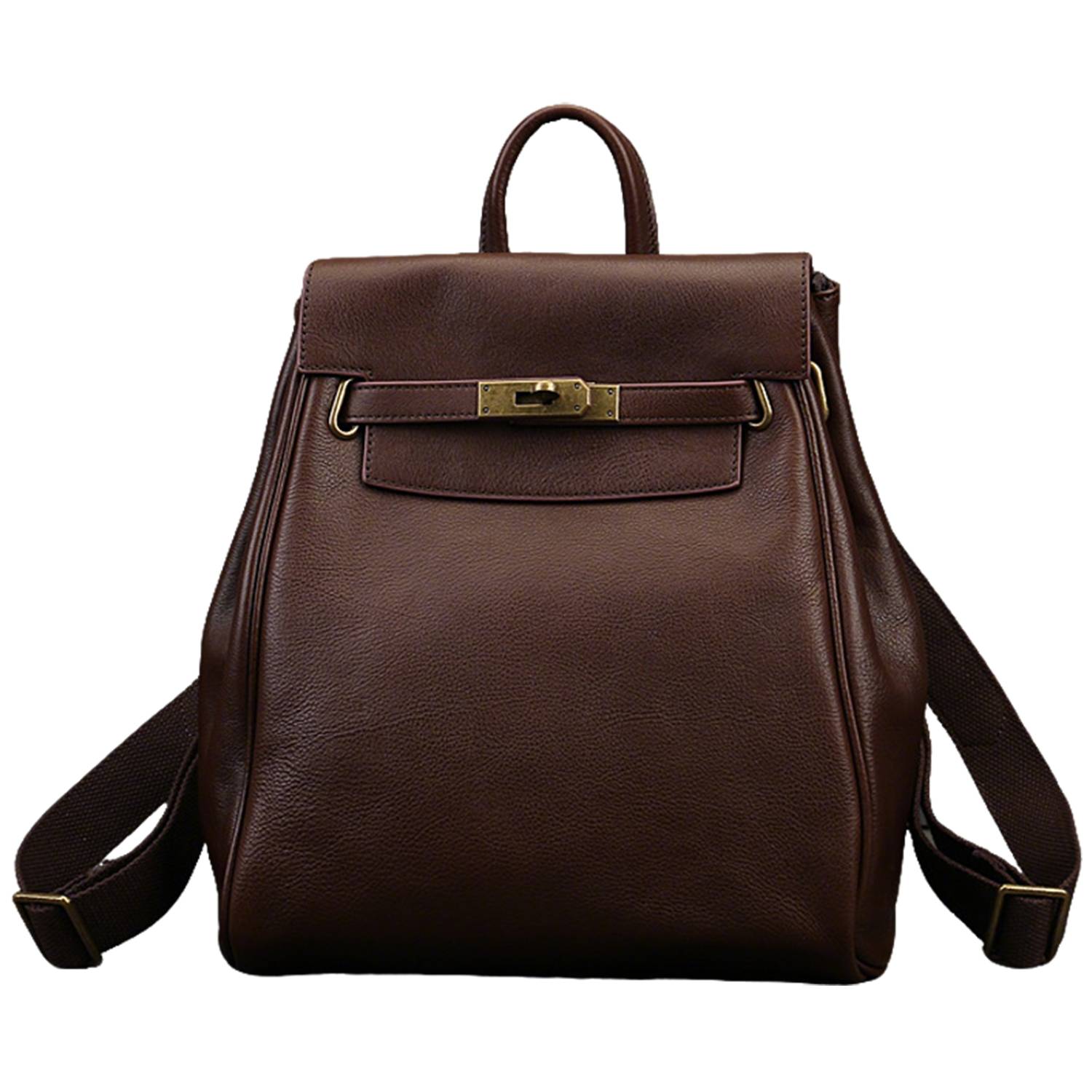 Women Large Capacity Genuine Leather Backpack 9
