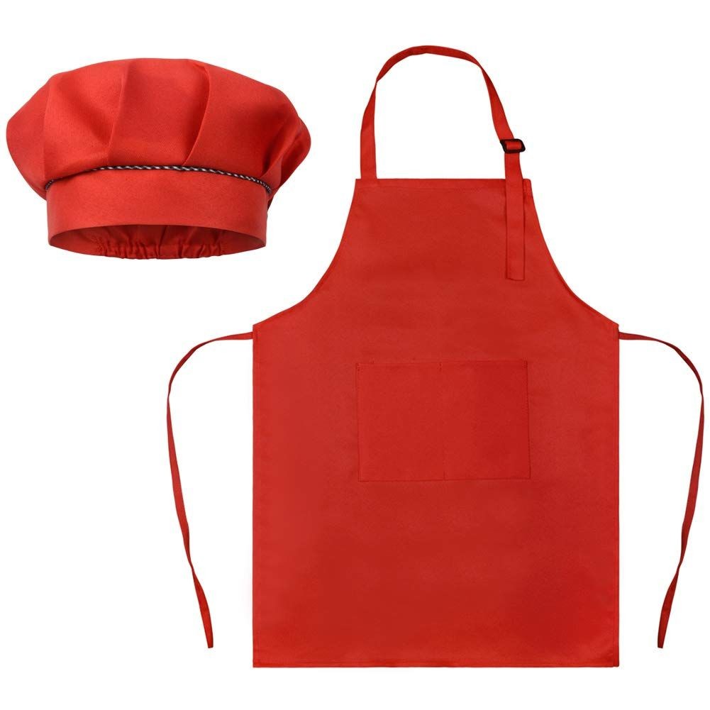 Kids Aprons Chef Hats Set 10