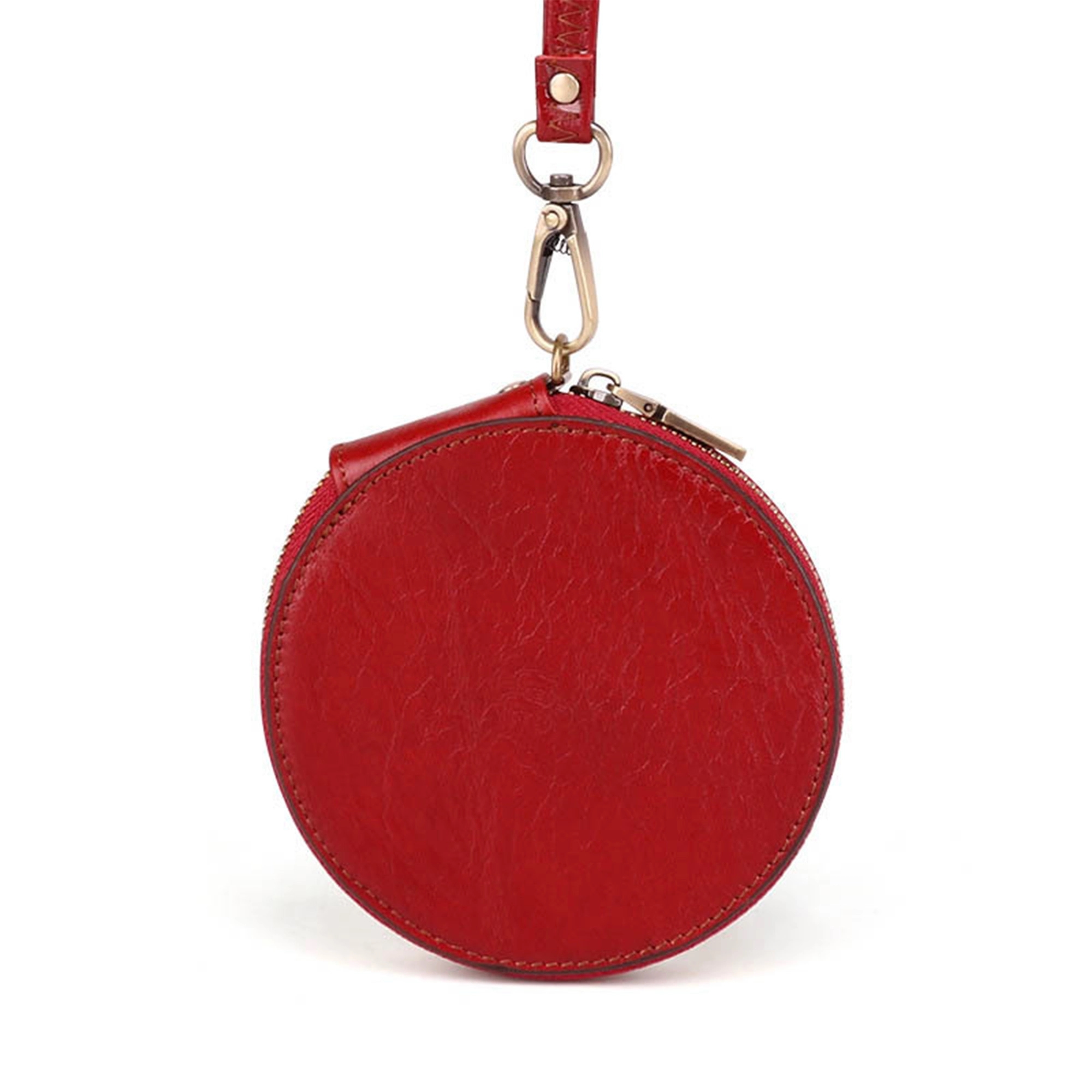 Leather Round Mini Coin Pouch 3