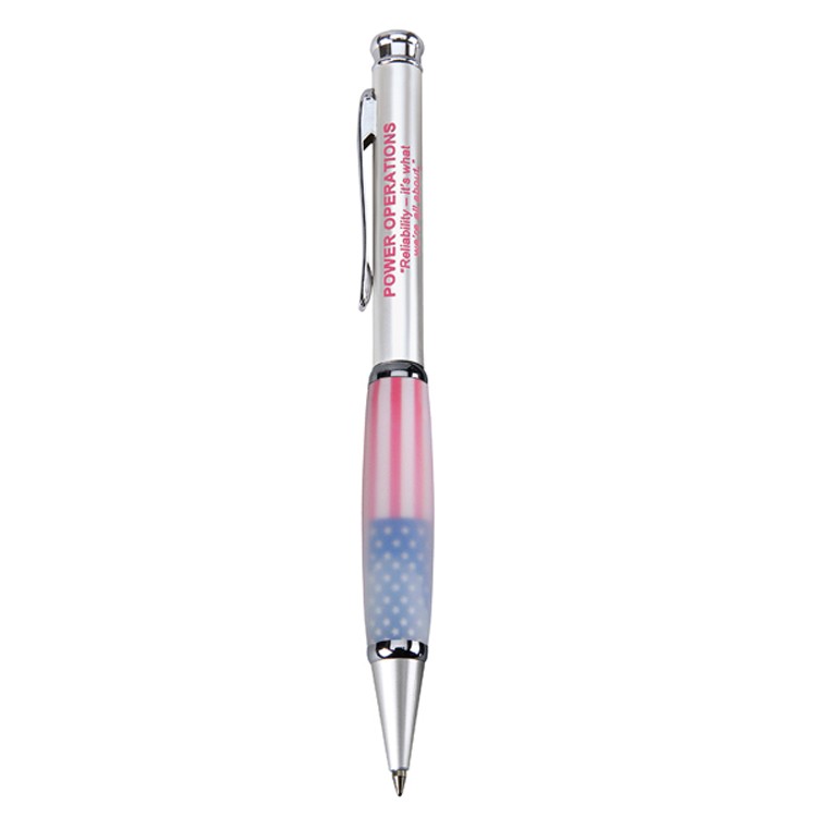 Boreas-I US Flag Frosted White Metal Pen, Ballpoint pen (Cross Style Refill) 7