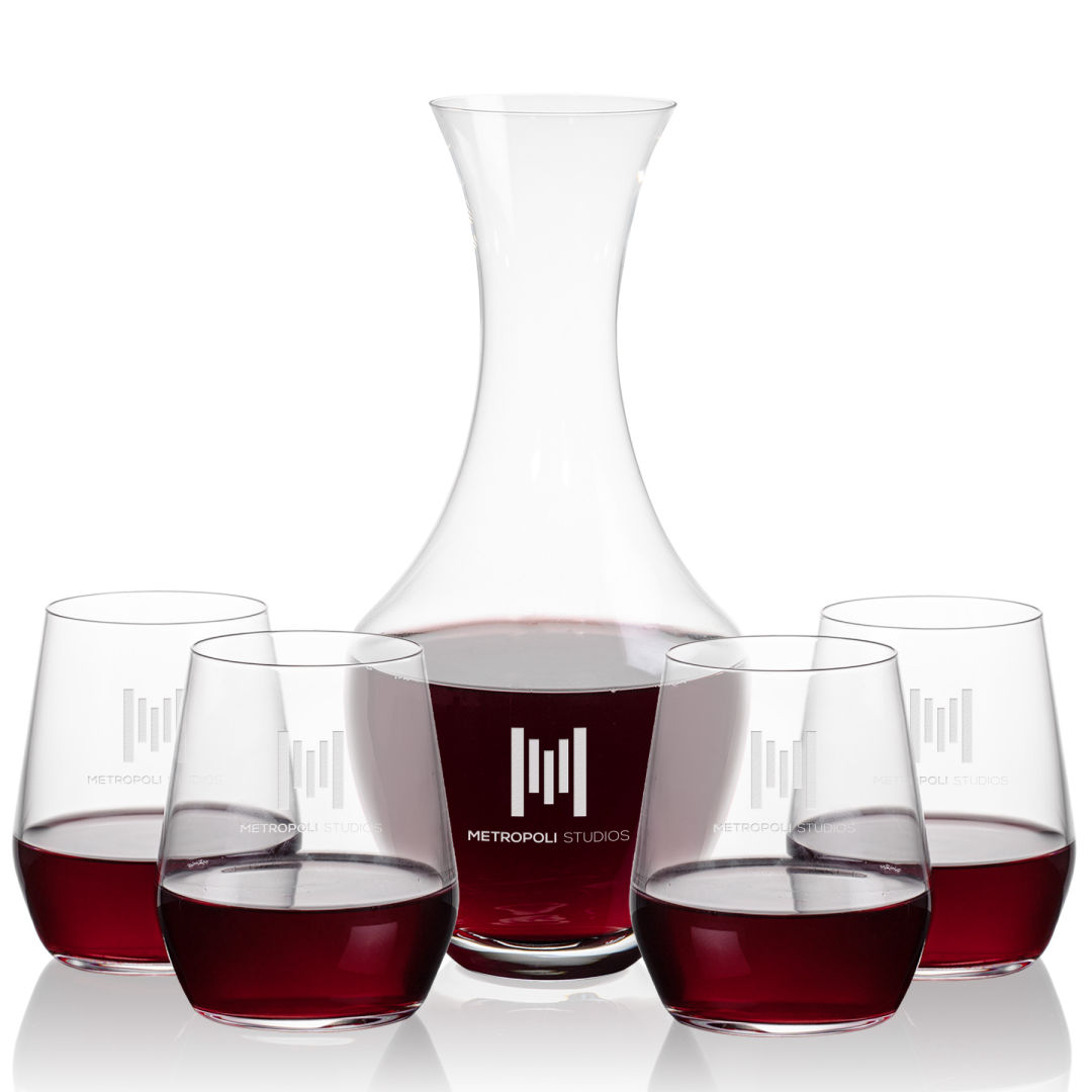 Oldham Carafe & Germain Stemless Wine 7