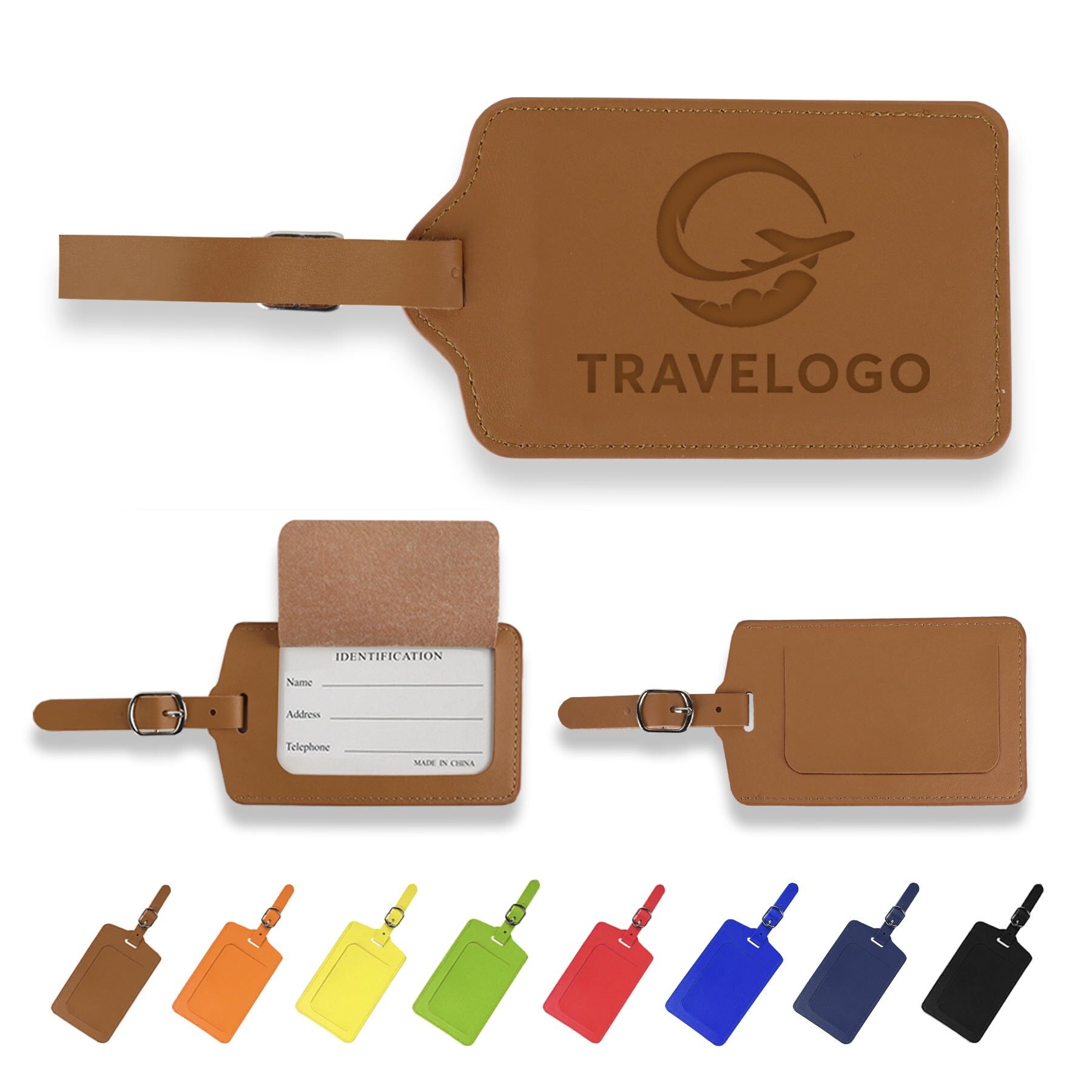 Flip Open PU Leather Luggage Tag 1