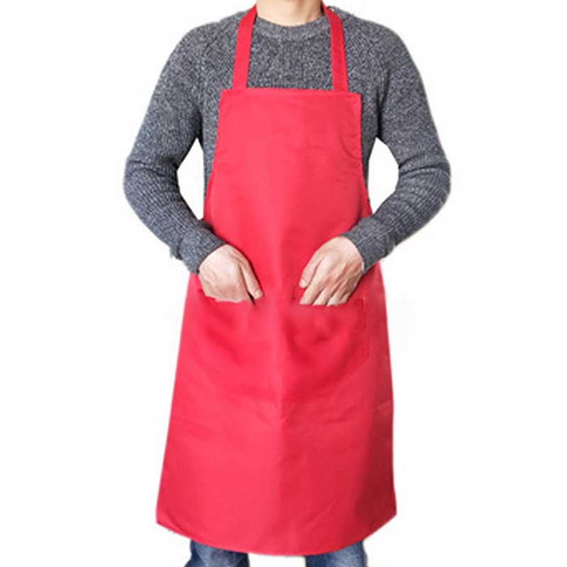 Pure Color Household Cleaning Sleeveless Apron 4