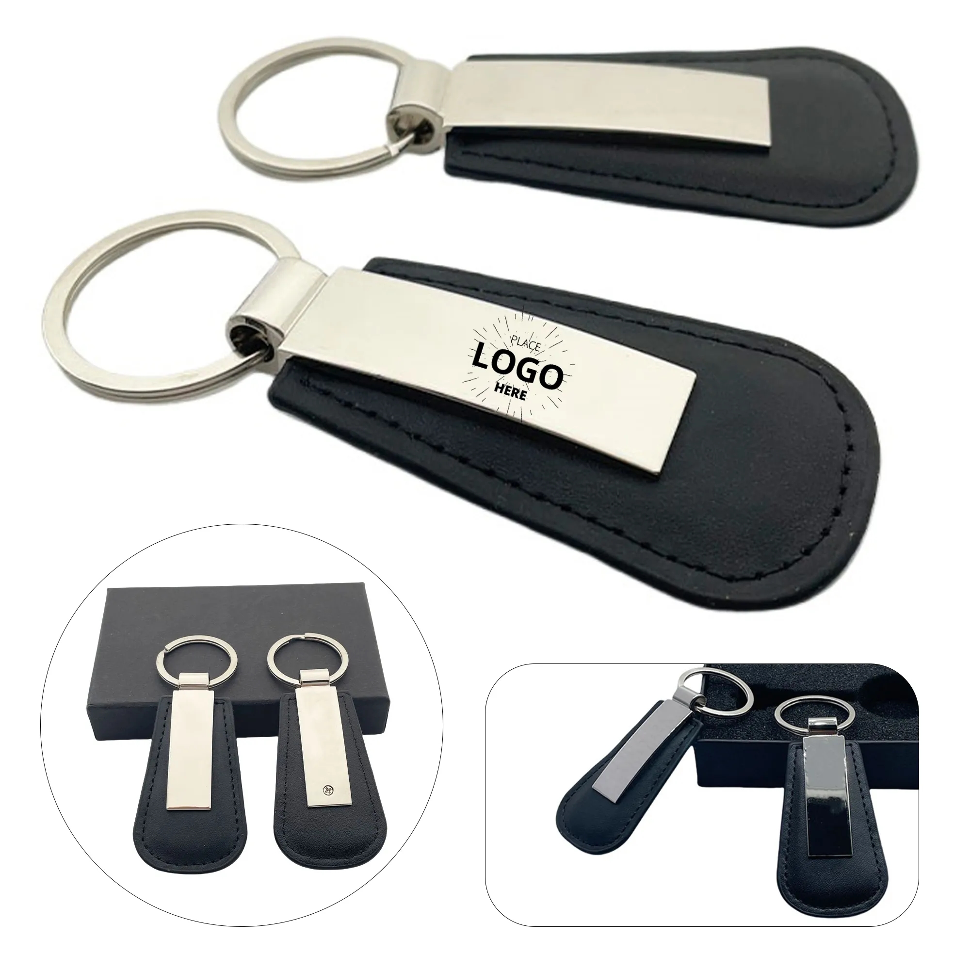 Zinc Alloy Leather Keychain 1