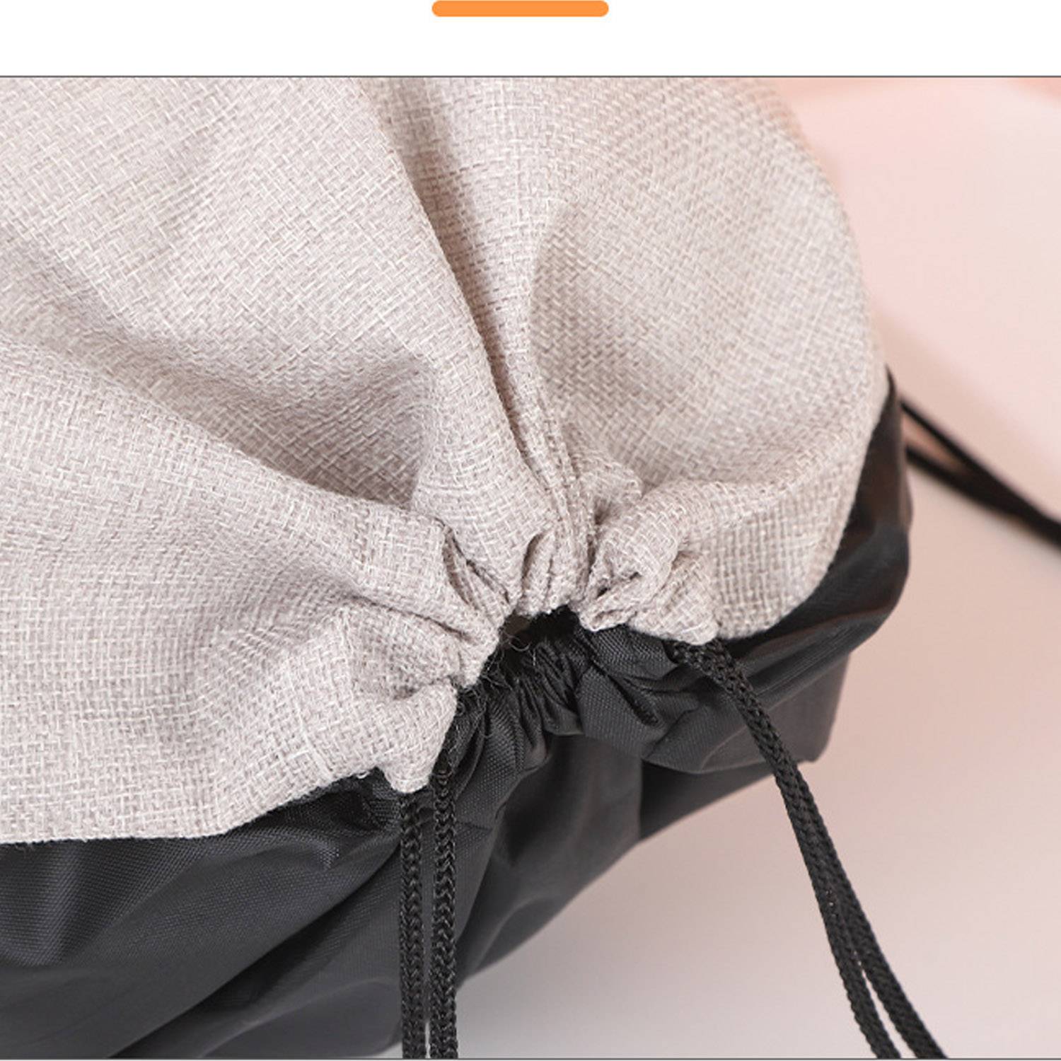 Linen Oxford Cloth Outdoor Splicing Drawstring Backpack 5