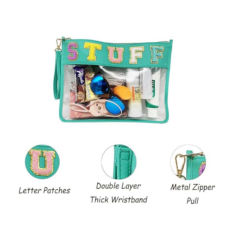 Letter Clear Tote Bag with Wrist Strap 4