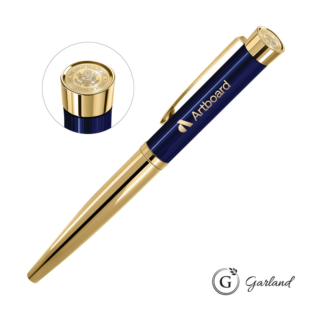 Garland® Executive Cust Emblem Monogram Rollerball Pen-Gold