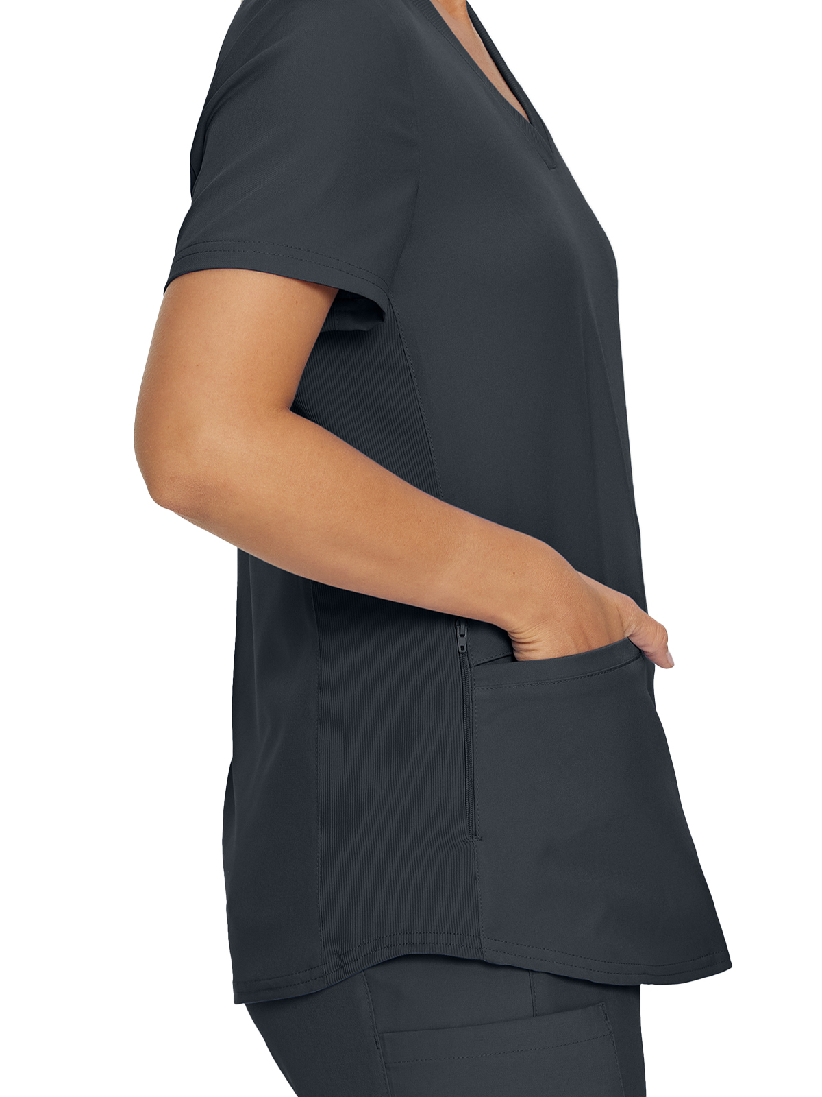 Landau - Forward - Women's Three-Pocket Rib-Knit Neckline V-Neck Top 26