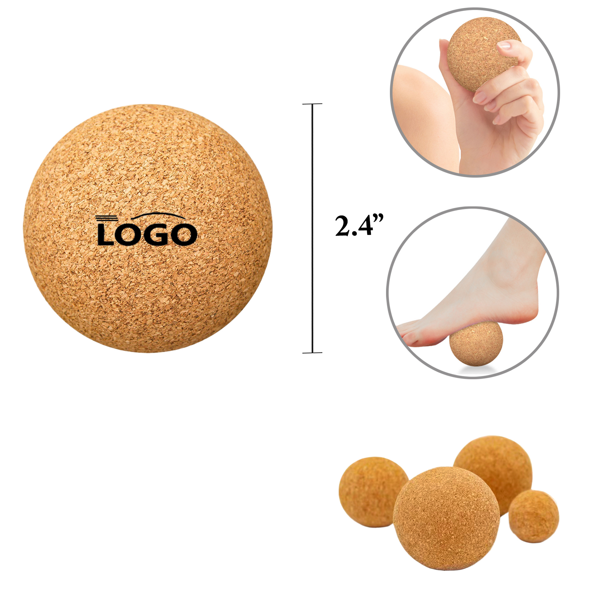 MOQ50 Cork Yoga Ball For Muscle Relaxation Exercise 2