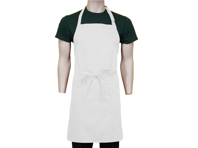 24 in. x 33 in. Spun-Polyester Adjustable Bib Apron With Pockets (Blank) 7