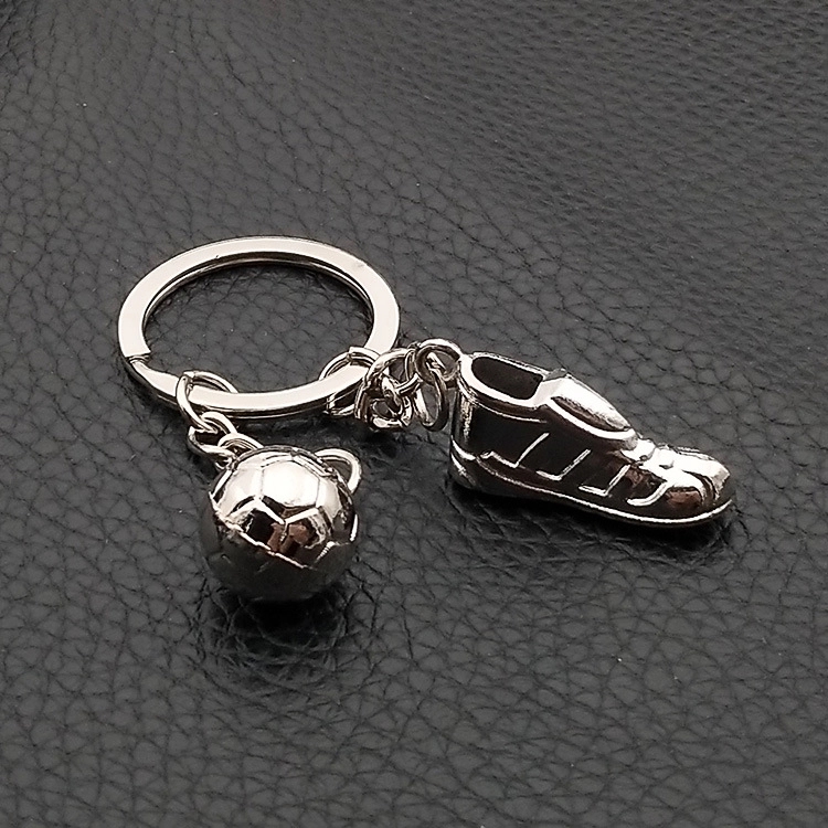 Football Shaped Key Chain with Shoes and Soccer Key Ring 1