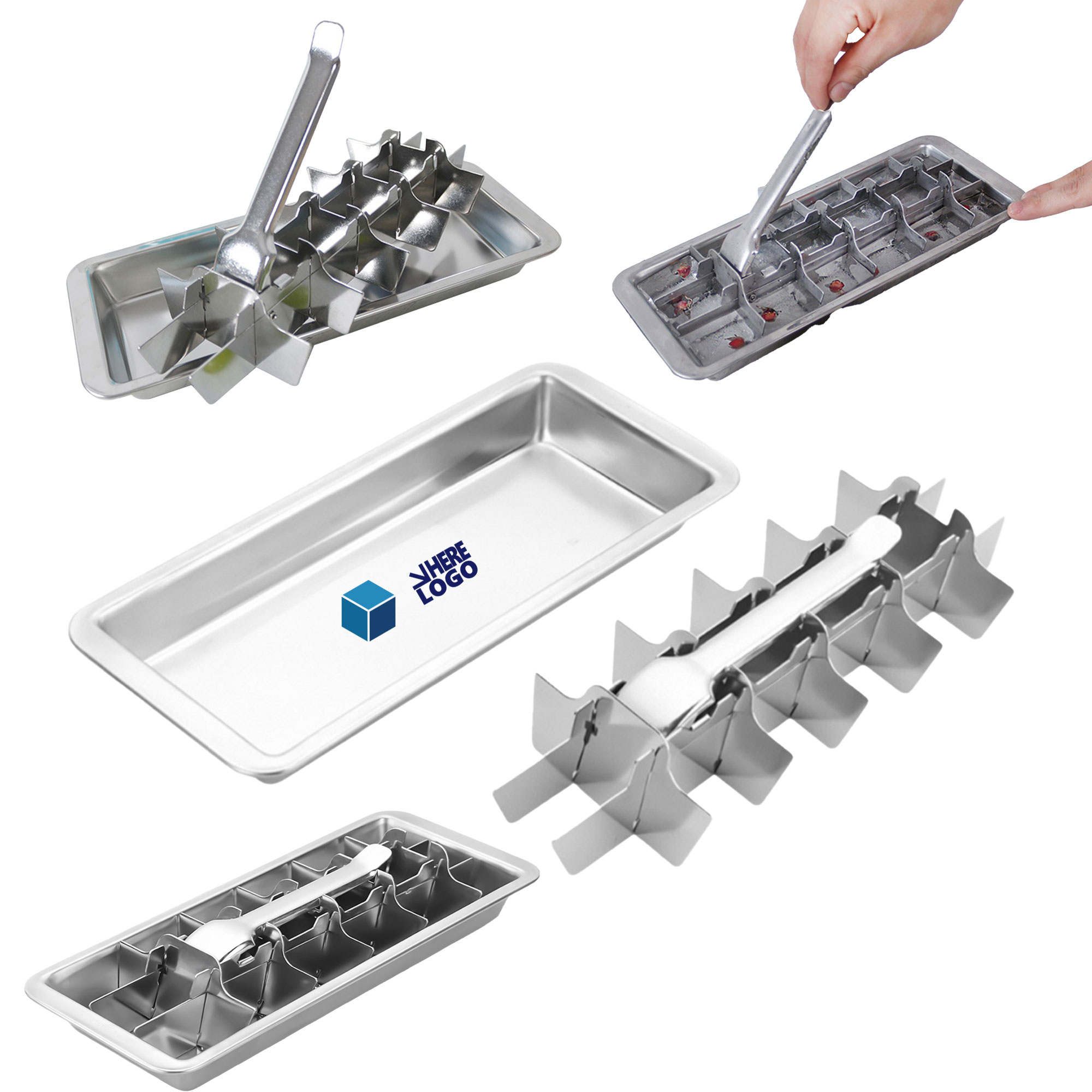 Metal Ice Tray With Quick - Release Tool 3