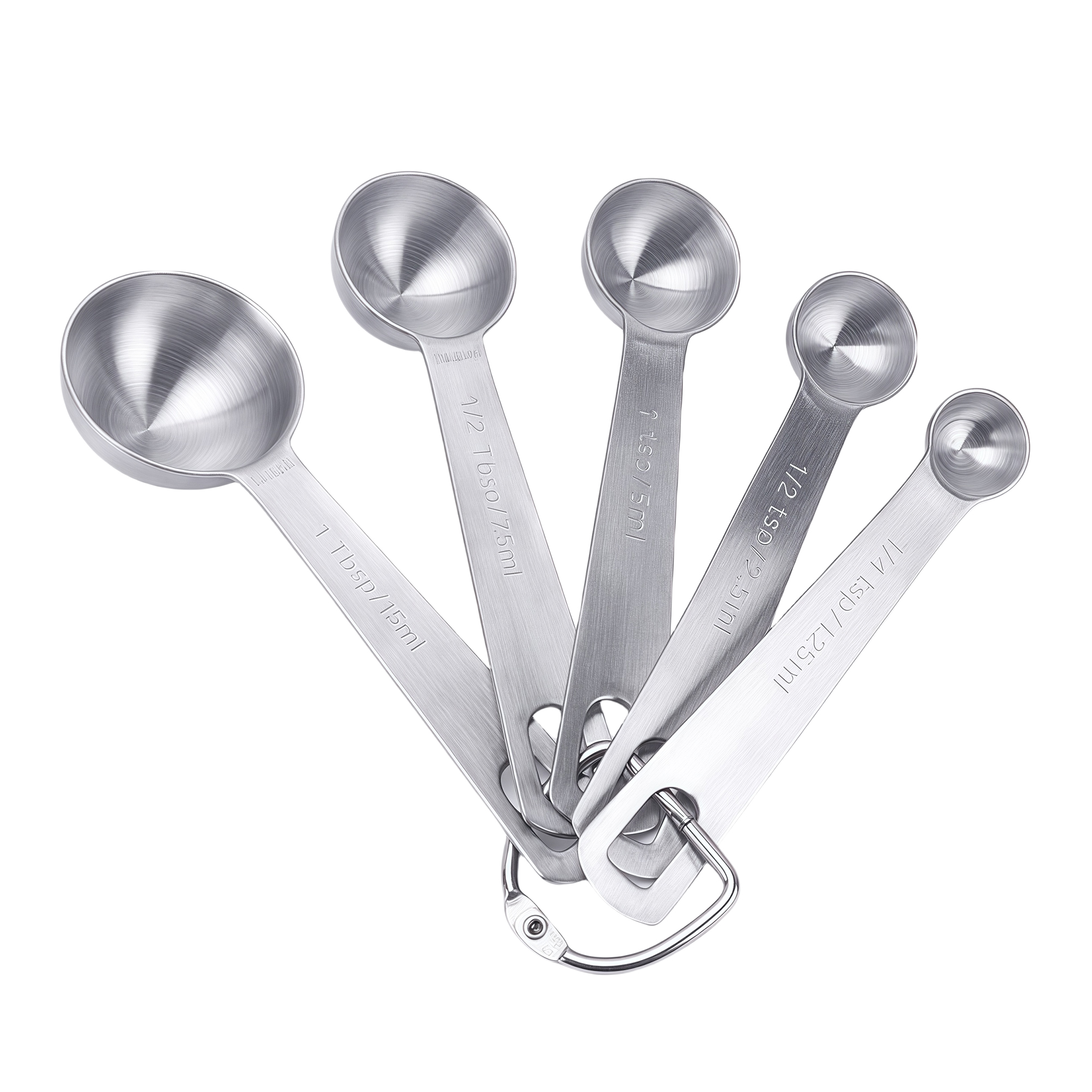 5-Piece Stainless Steel Measuring Spoon and Cup Set for Kitchen Baking Cooking with Scale and Clip 3