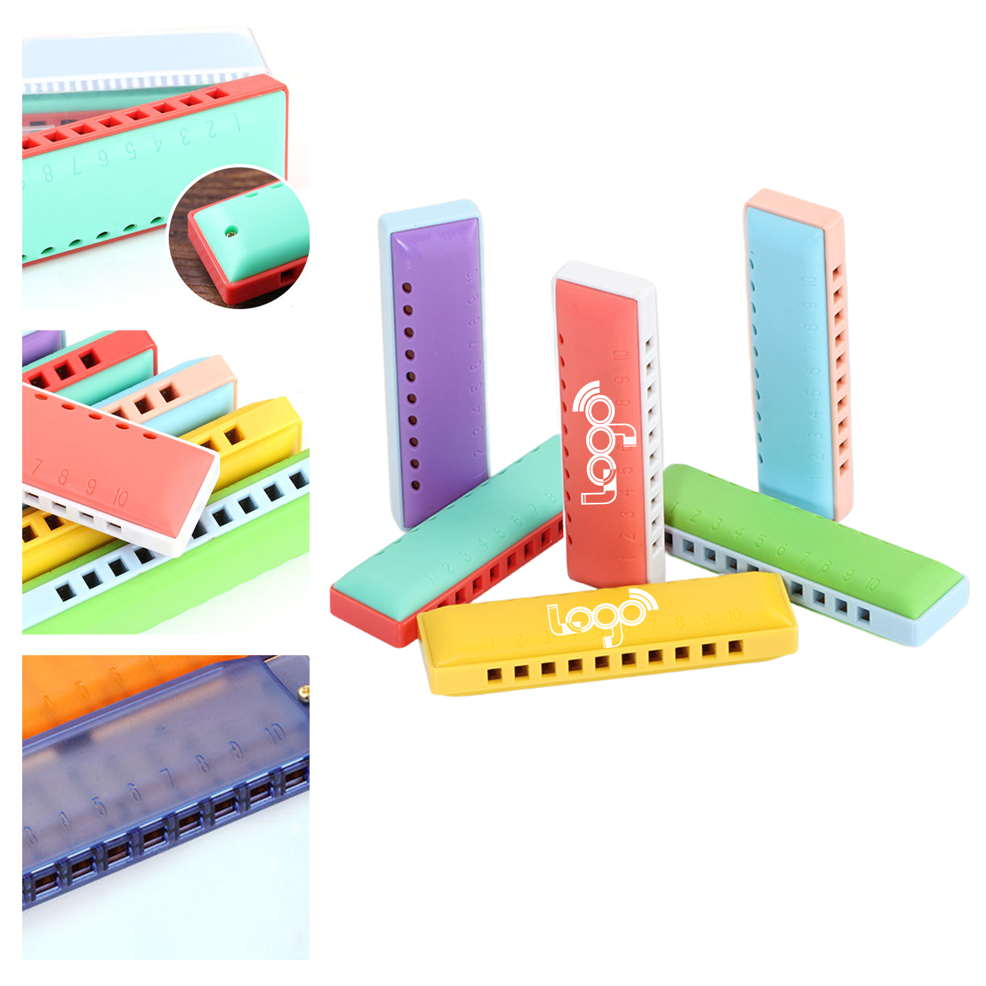 Compact 10-Hole Harmonica with Music Scores 6