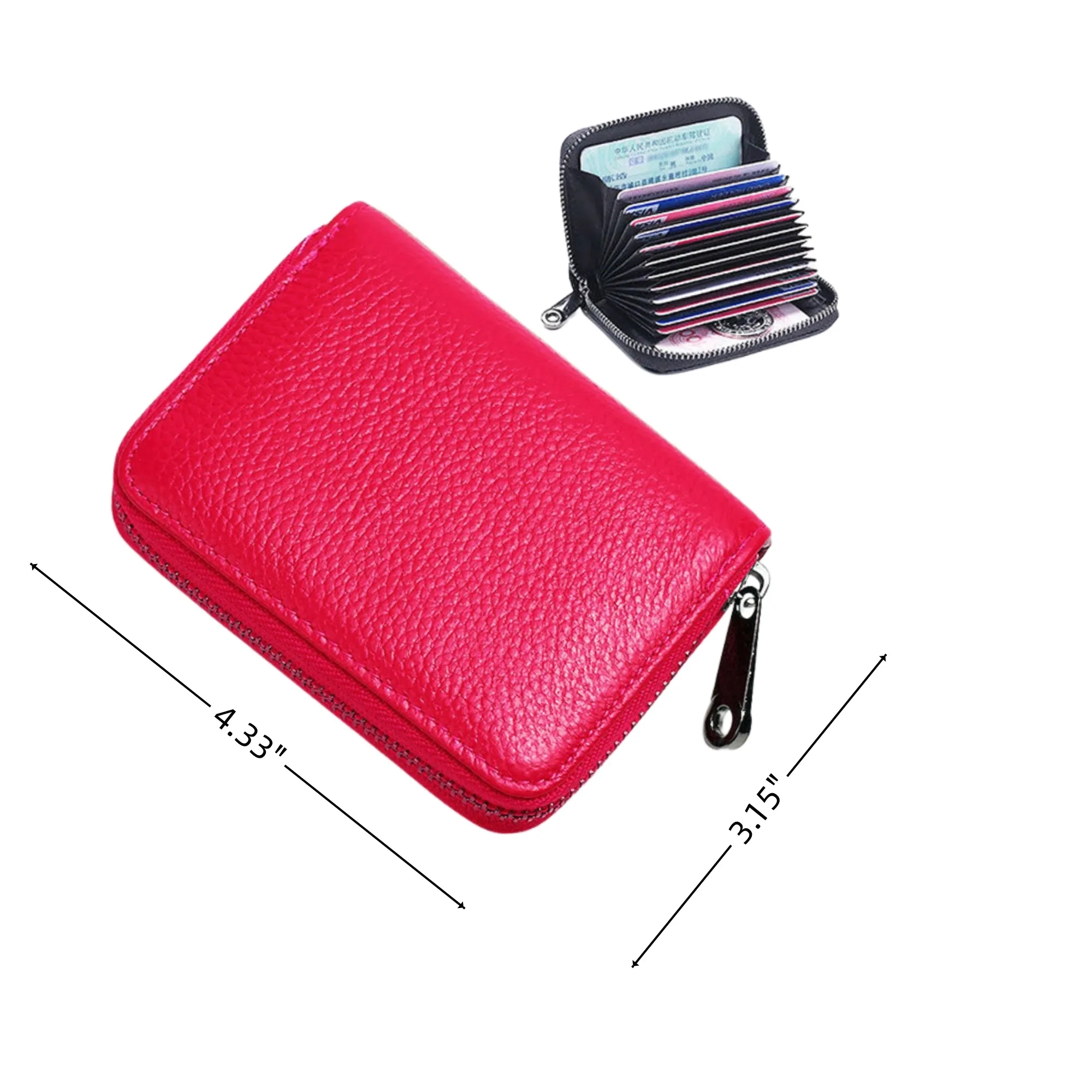 PU Leather ID Card Holder Storage Bag Coin Purse Wallet 4