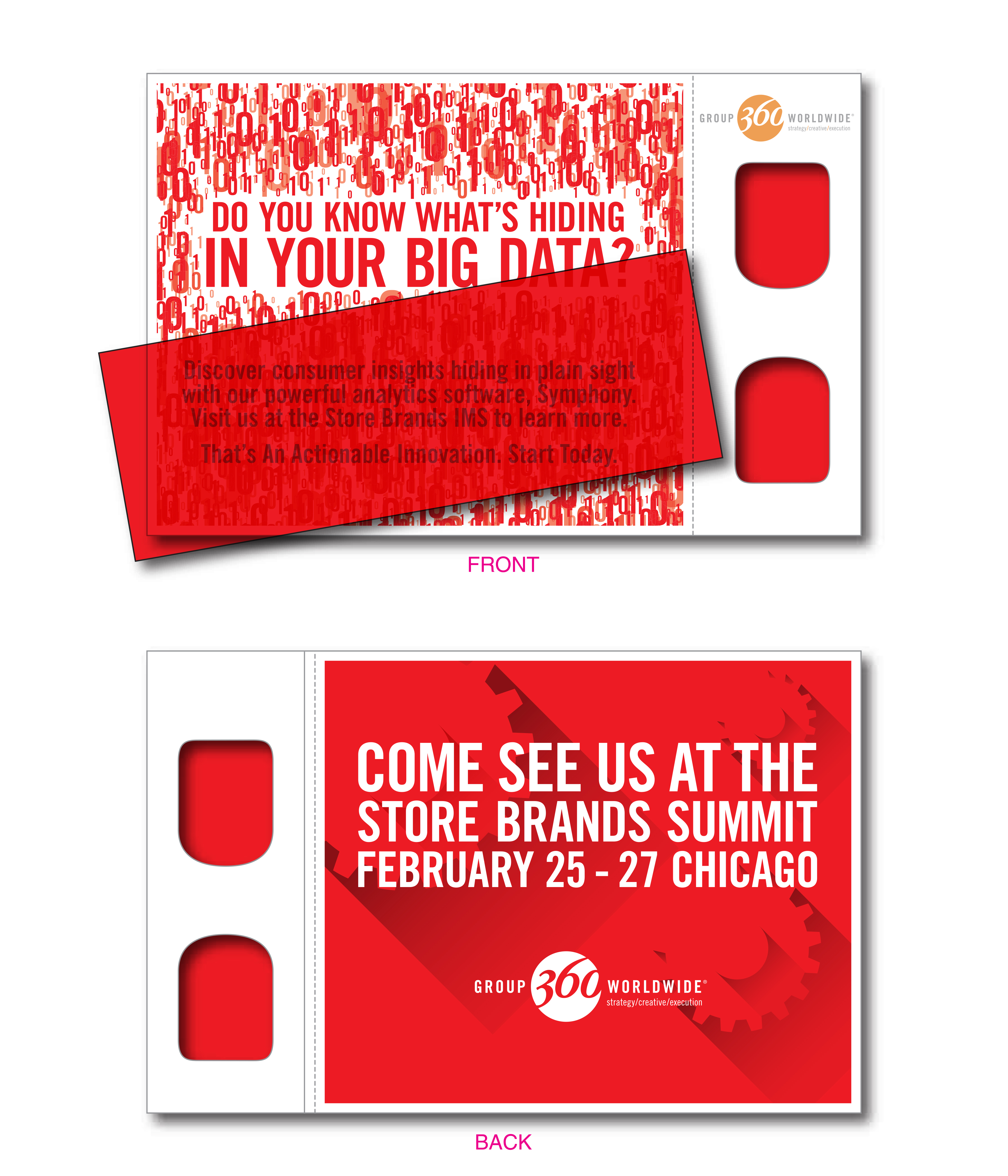 Decoder Greets Postcards - Red Decoder Lens - Custom Imprint 1