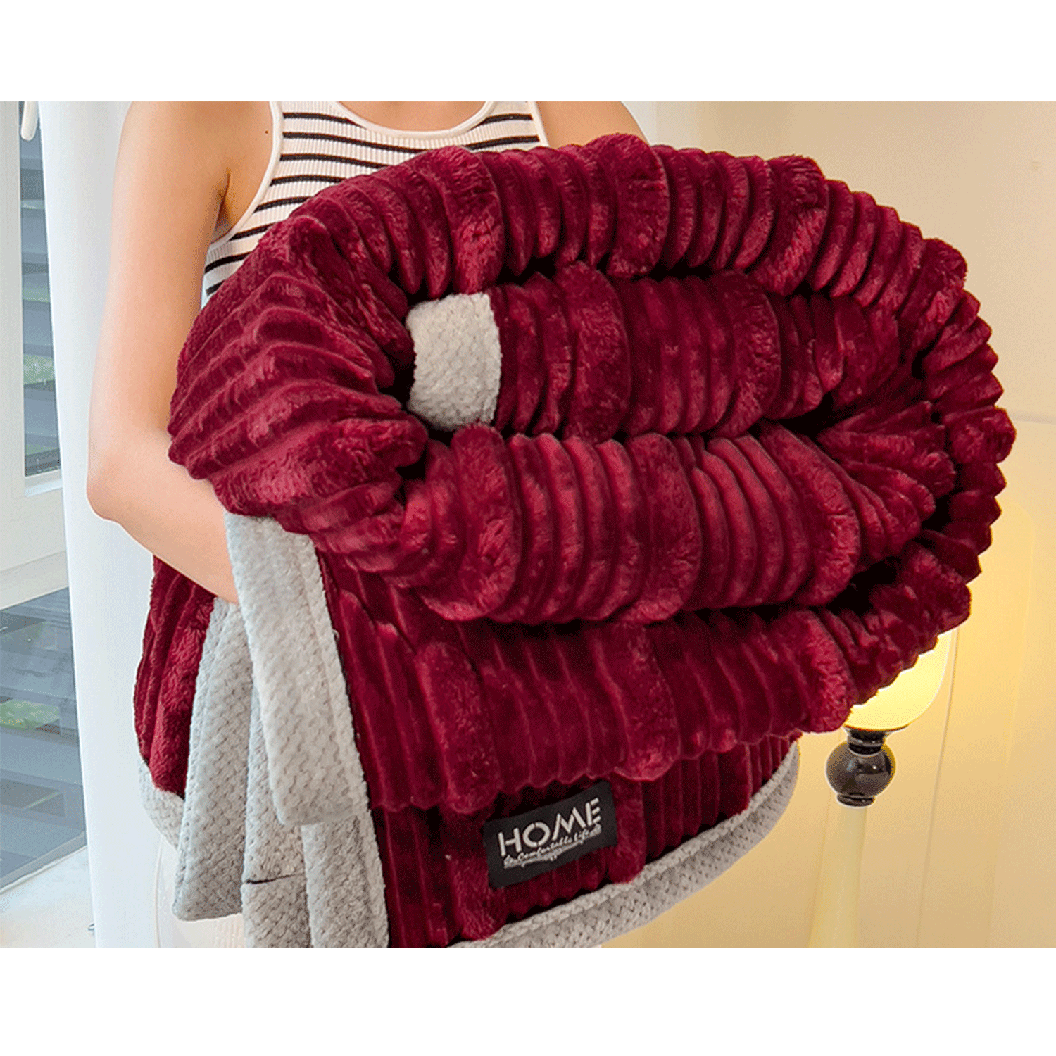 polyester solid color super soft Velvet Flannel blanket 2