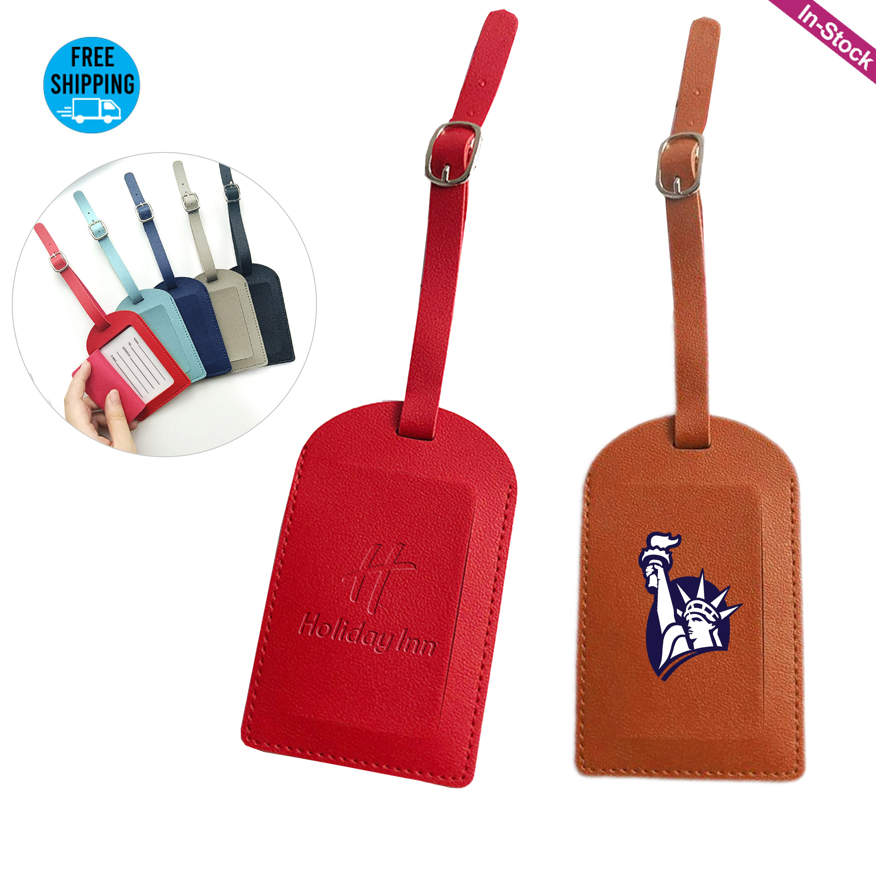 Vegan Leather Flip Open Luggage Tag 14