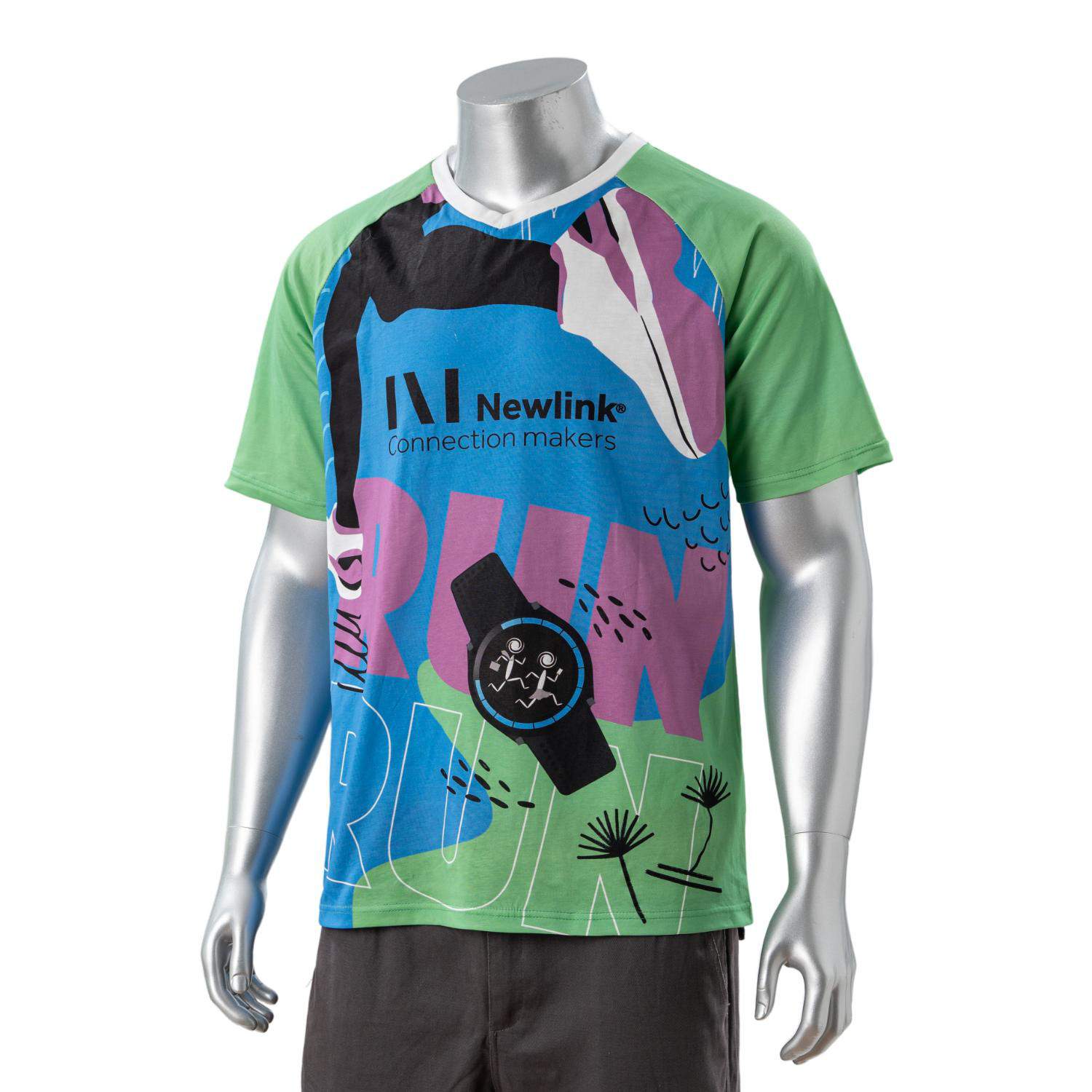100% Cotton Full Color Pigmented Digital Print Men's Raglan V-Neck T-Shirt - 5.3 oz 4