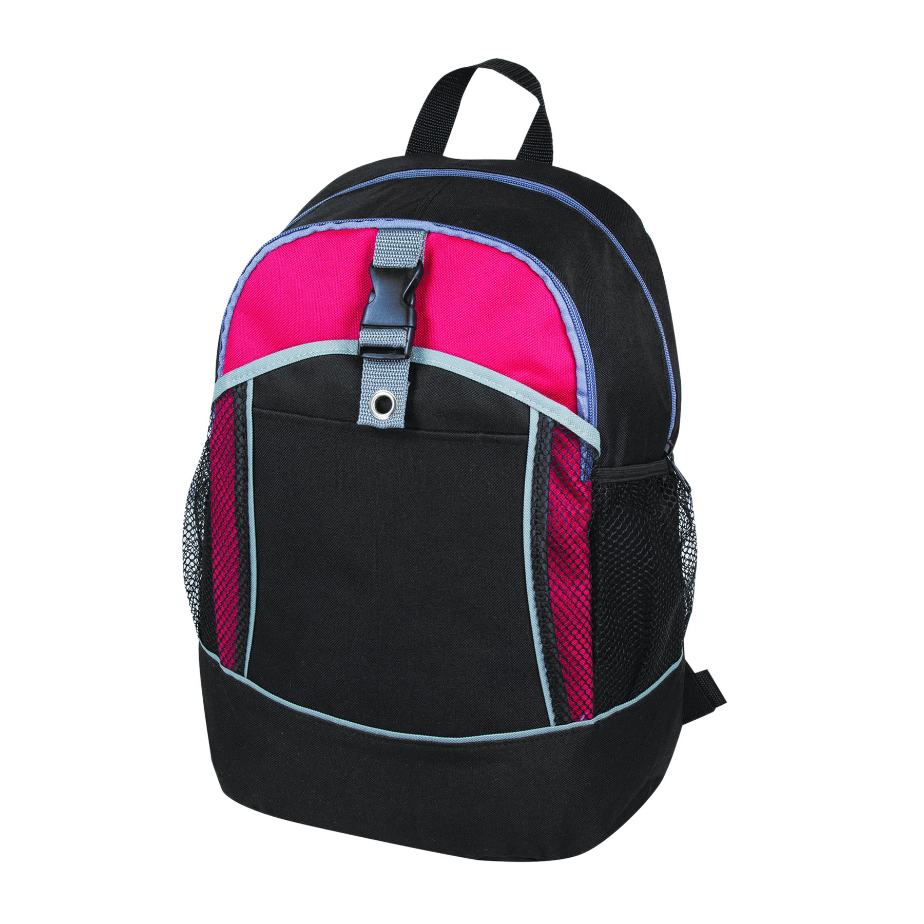 600D Polyester Ring Attachment Zippered Pocket Backpack 2