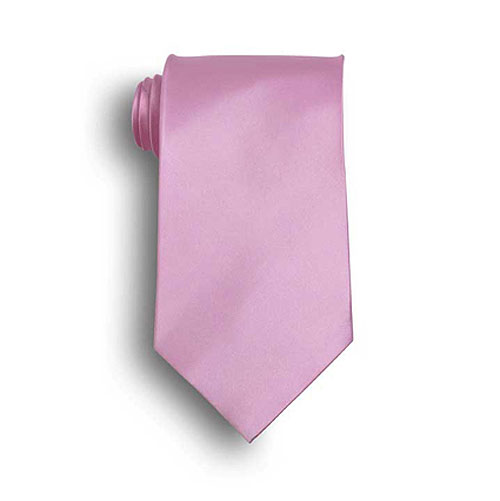 Pink Polyester Satin Tie 1