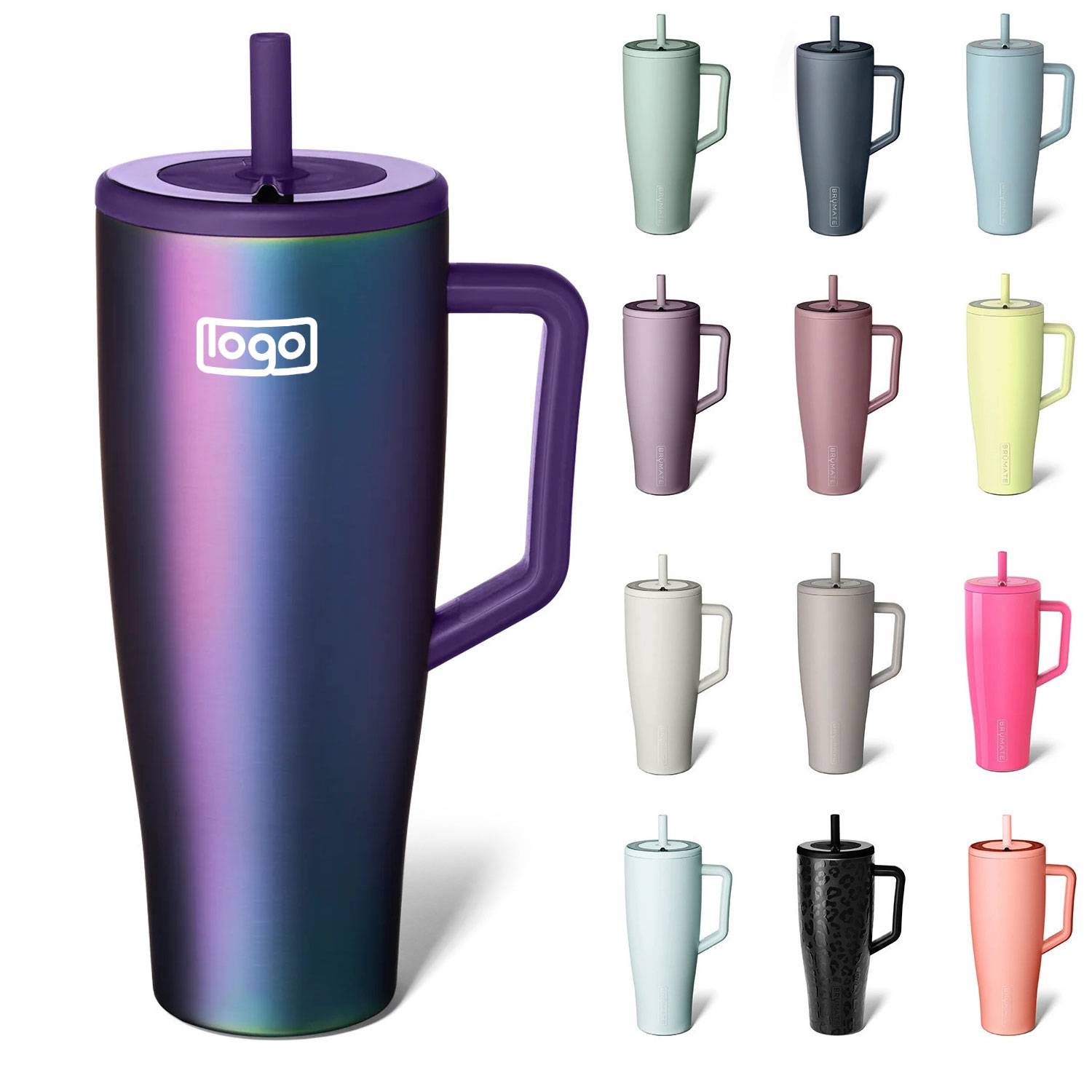 30&40 OZ Stainless Steel Tumbler Cup w/ Handle and Straw 26